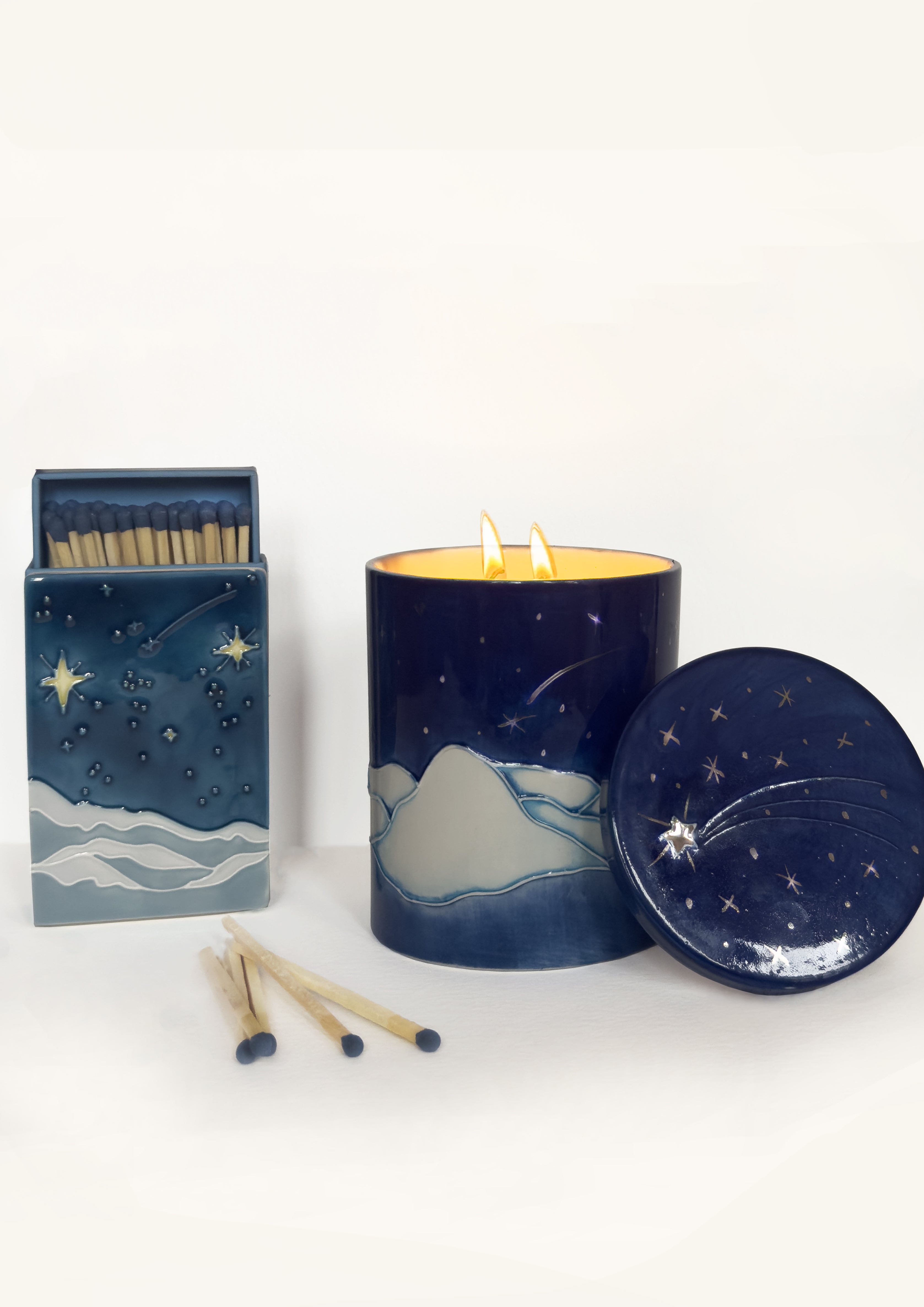 PRE-ORDER - Starry, Starry Night Winter Candle and Matchbox Pairing