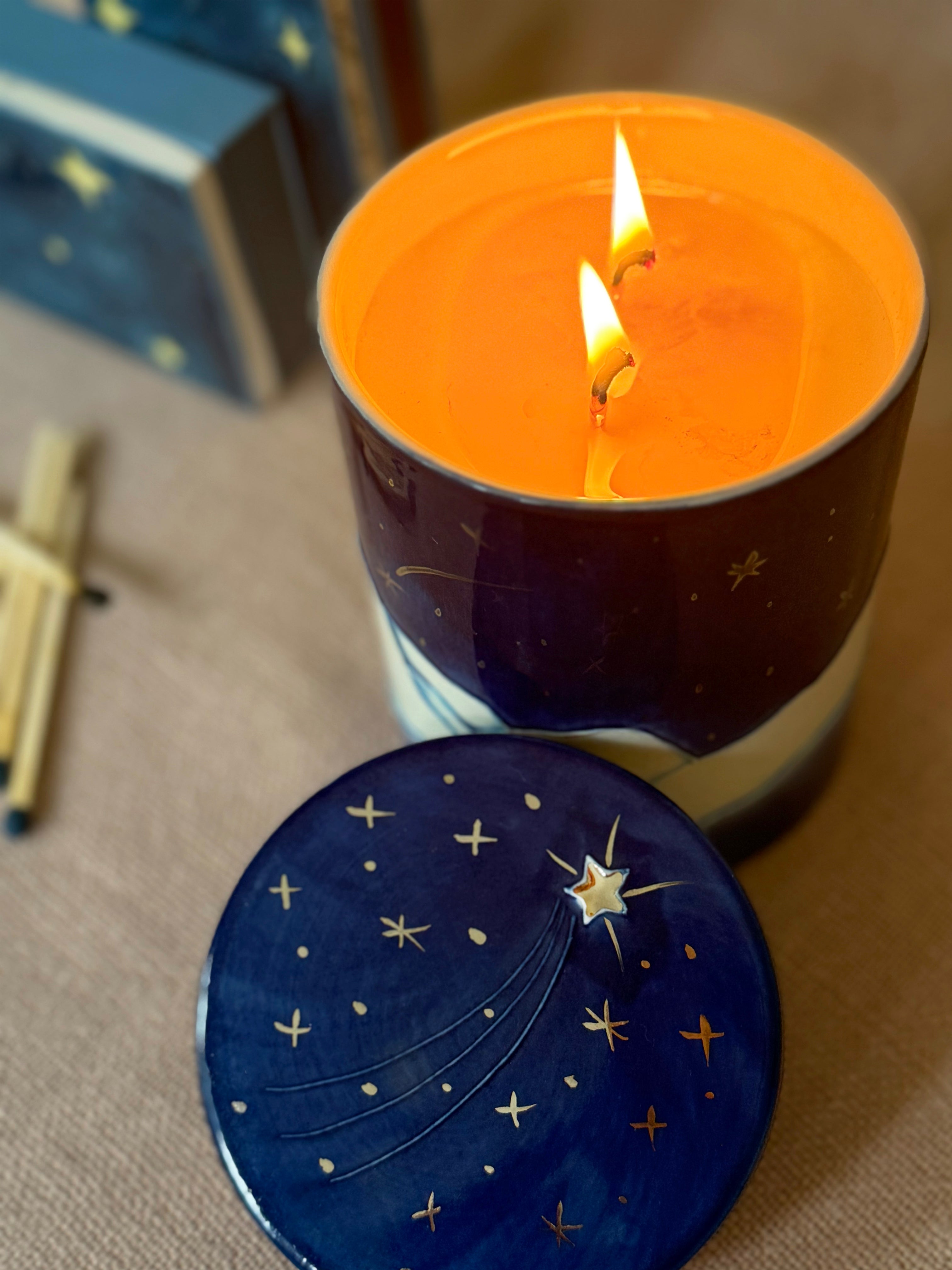 PRE-ORDER - Starry, Starry Night Winter Candle and Matchbox Pairing
