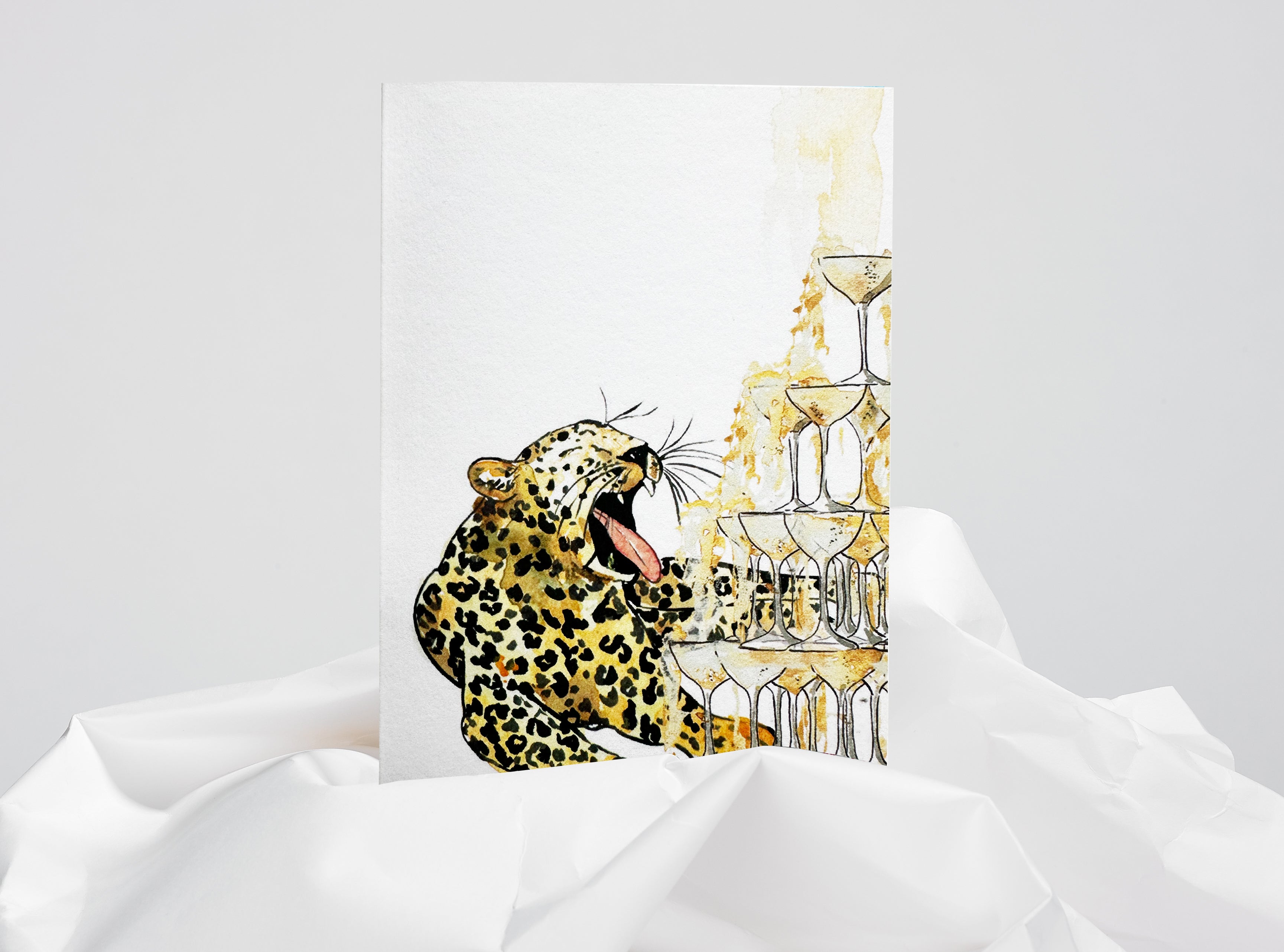Drunken Leopard... Greeting Card