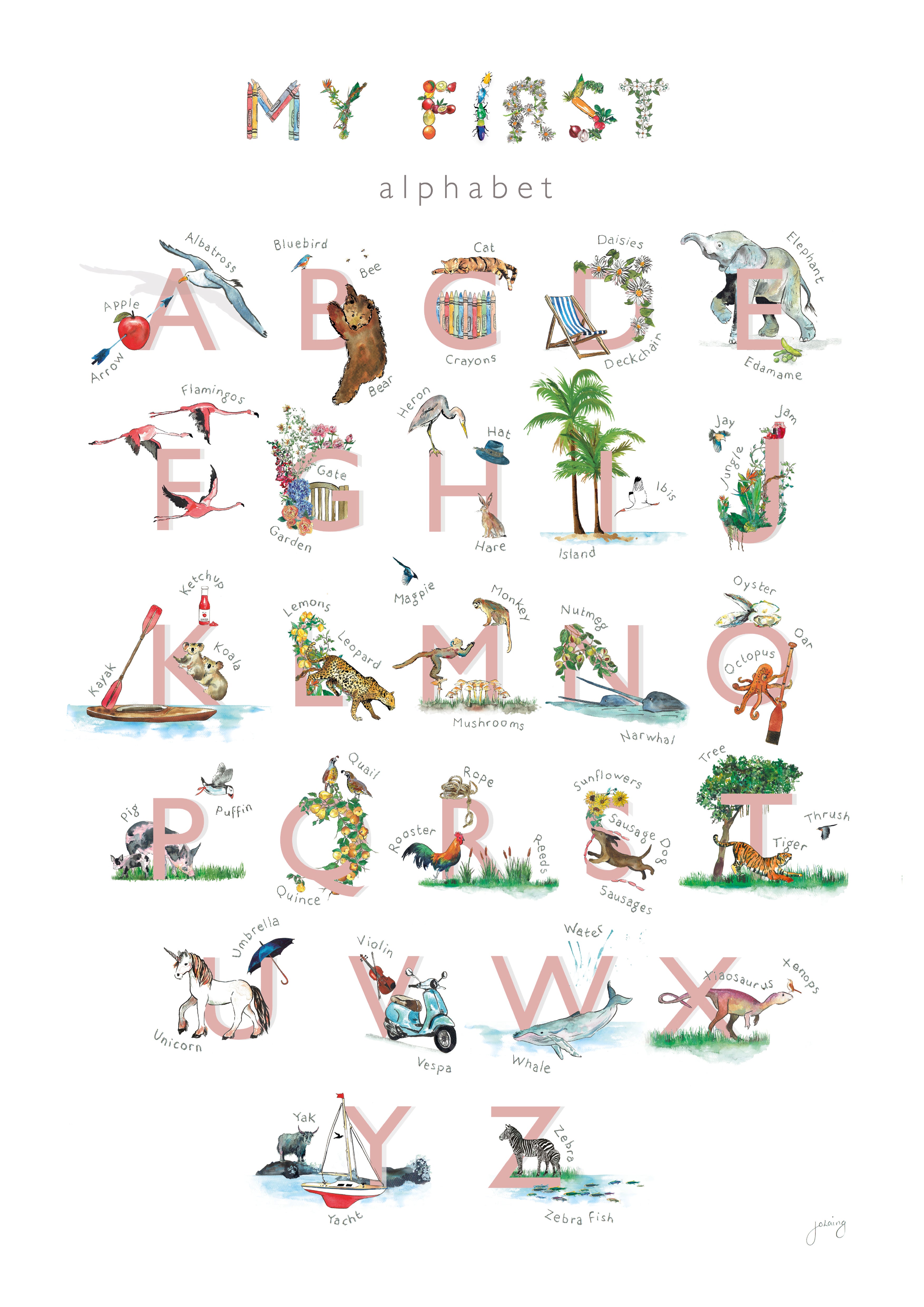 My First Alphabet A3 - Beautifully Mounted, Unframed