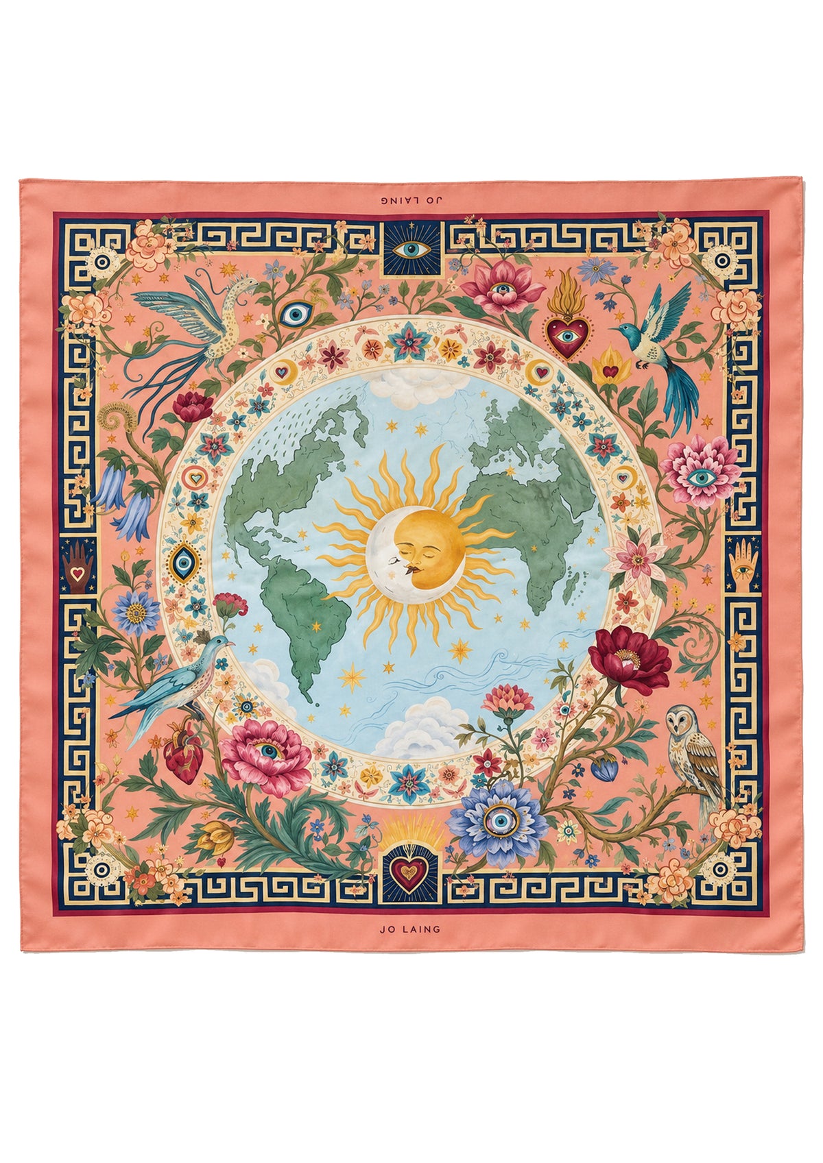 Celestial Blooms Silk Scarf