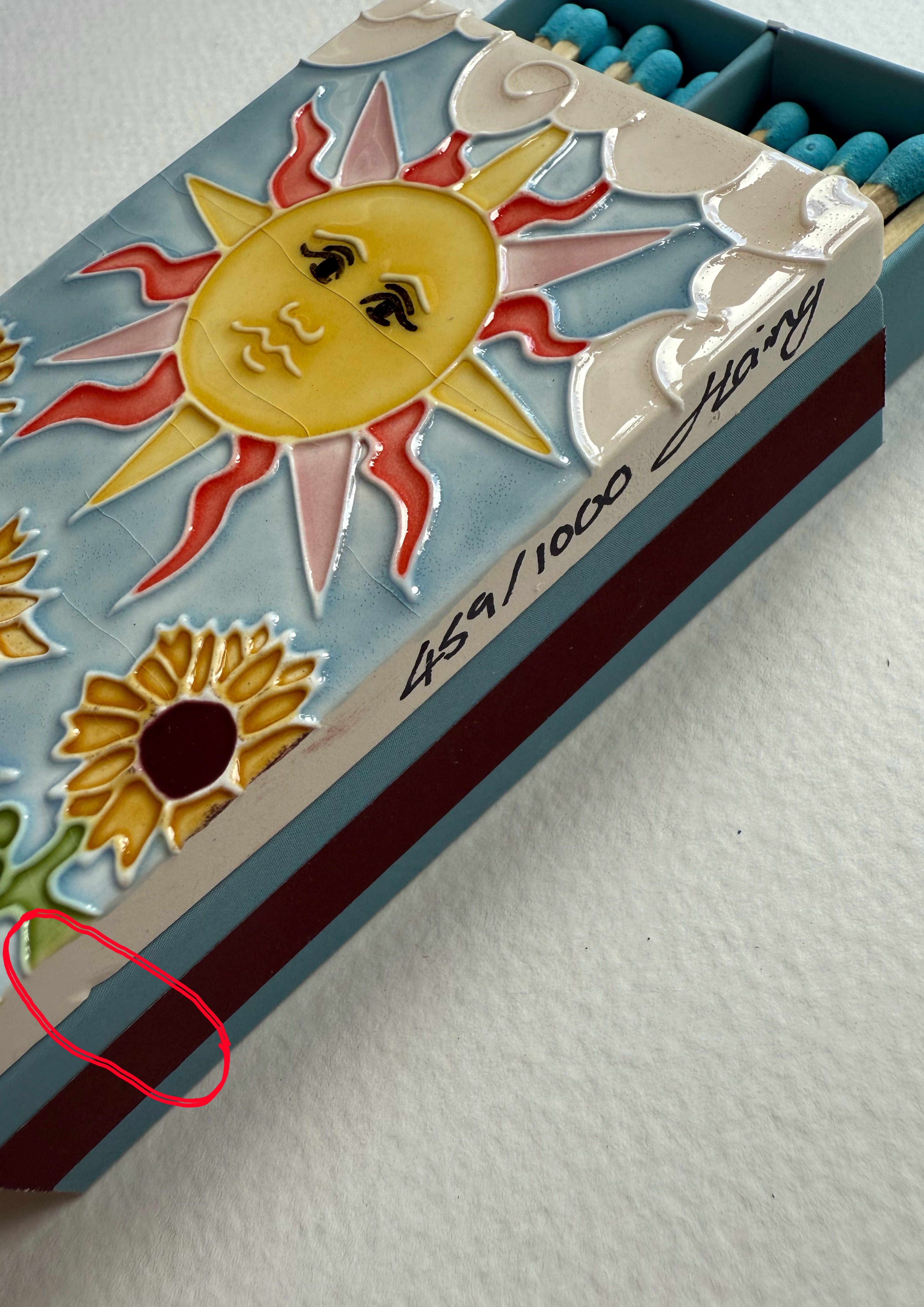 SAMPLE - The Sun Ceramic Matchbox C