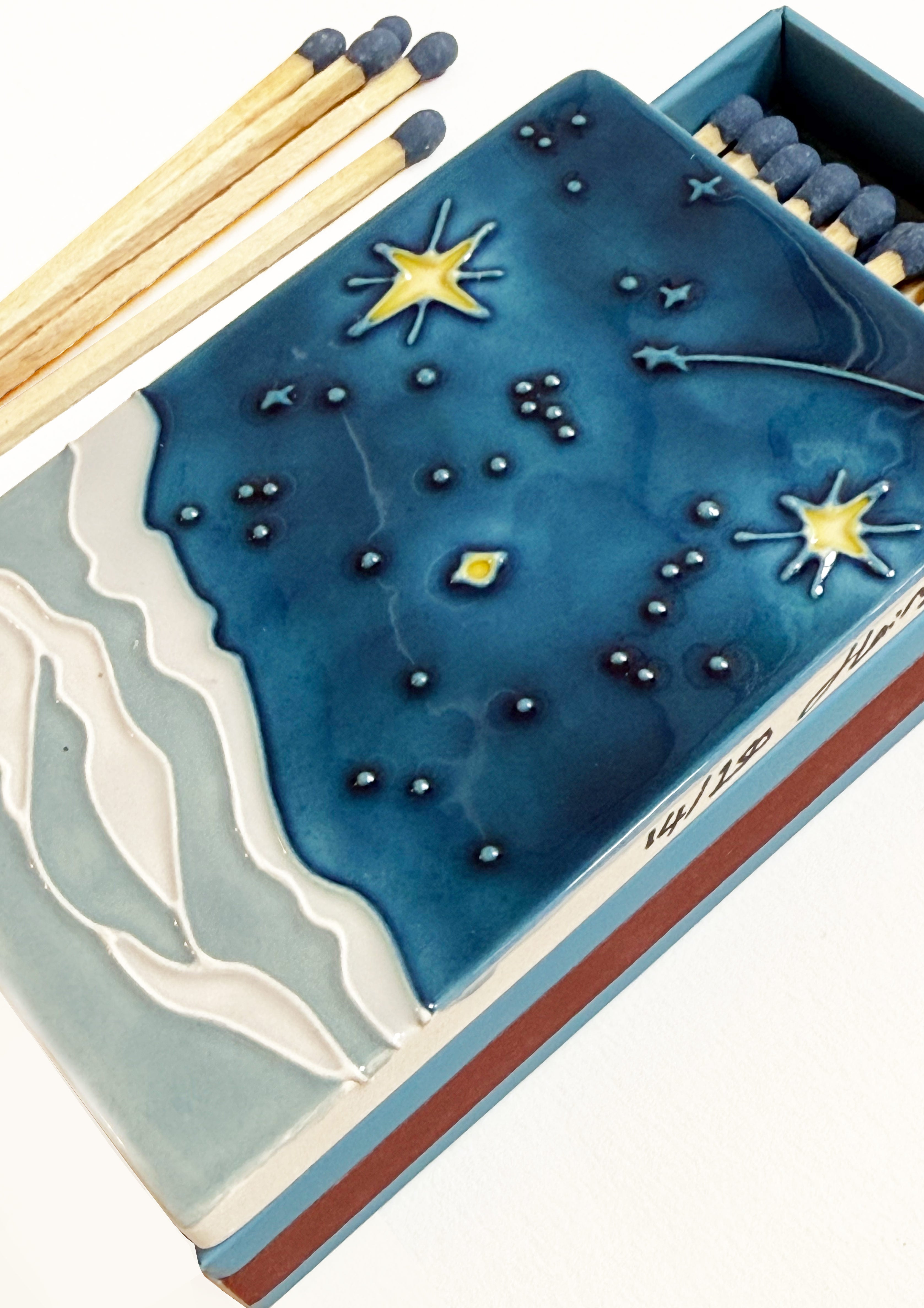 Starry, Starry Night Ceramic Matchbox