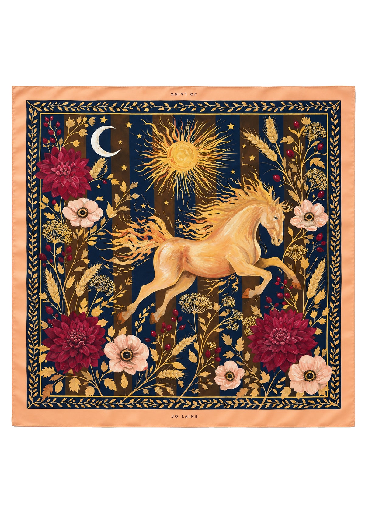 Fire Horse Silk Scarf