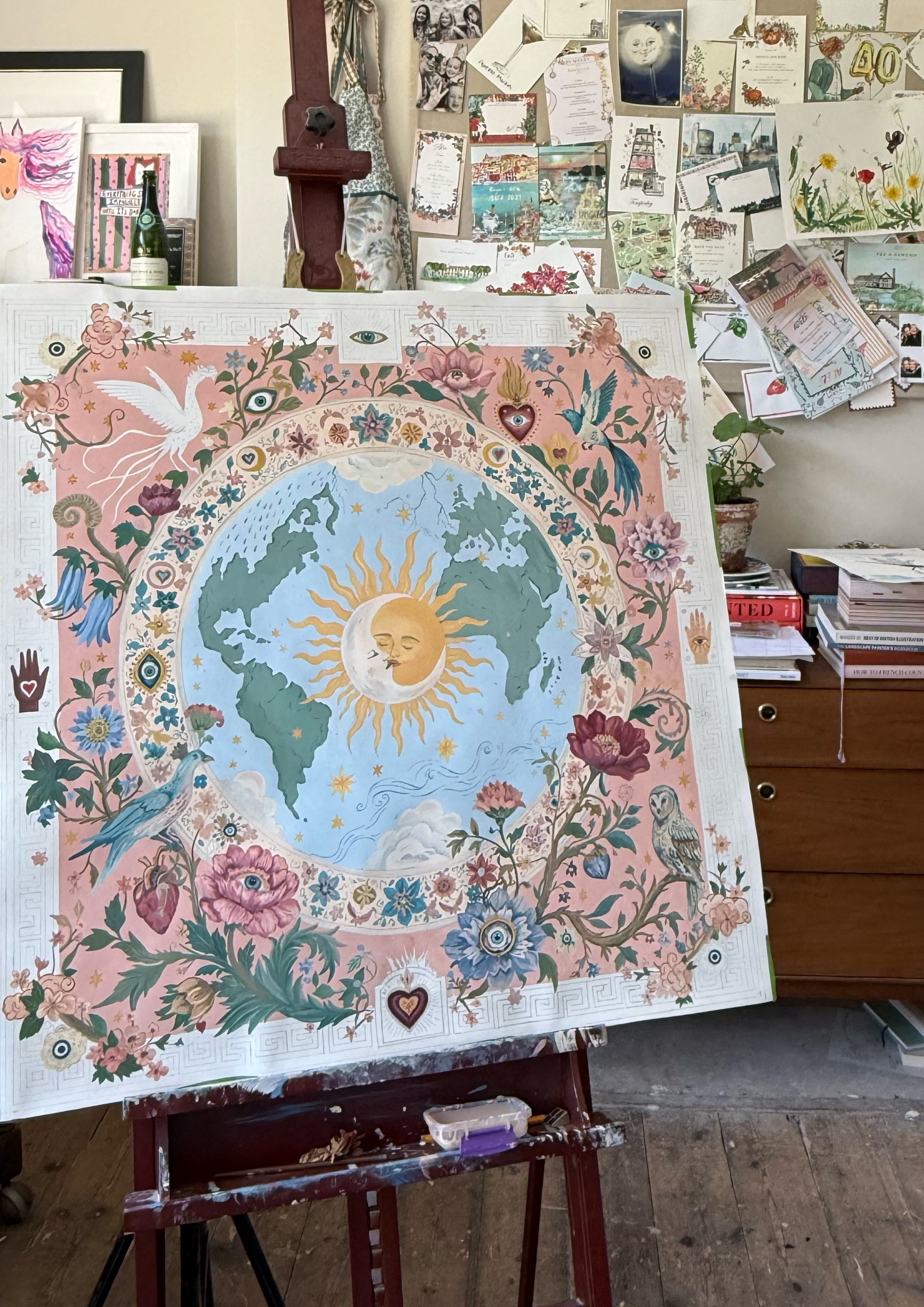 Celestial Blooms - 60x60 Unframed Print