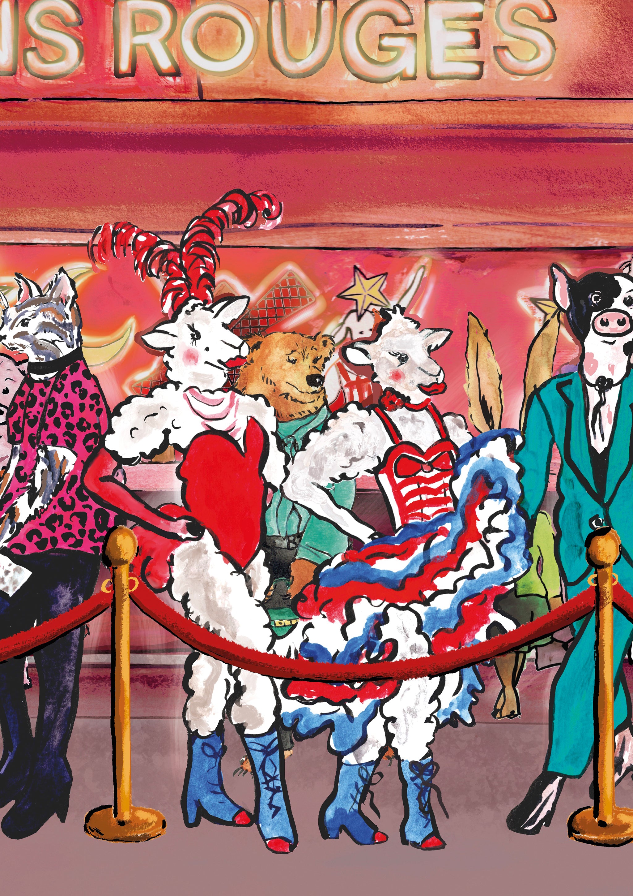 Les Moutons Rouges Nursery Art Print