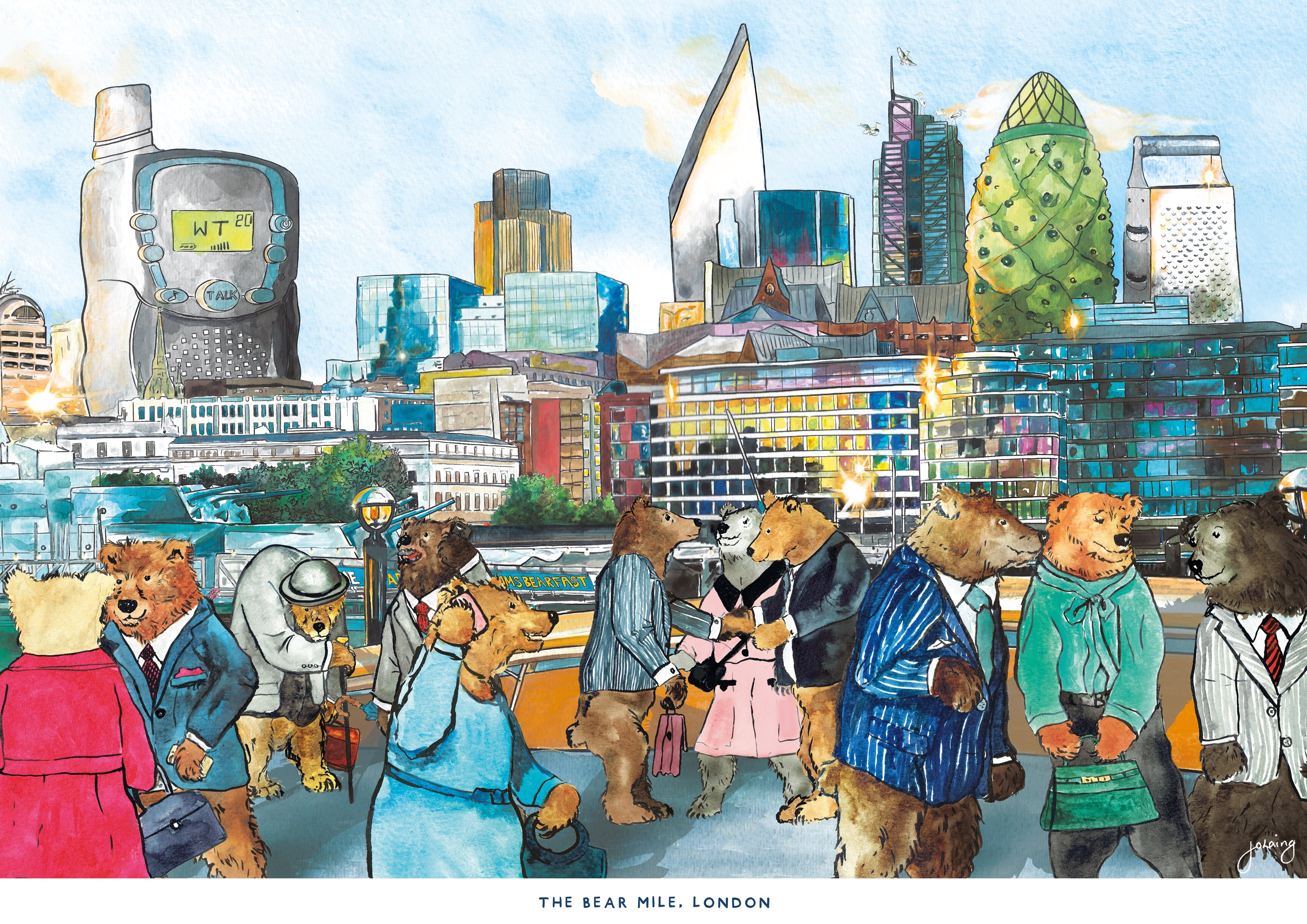 Small Bear Mile A4 - Unframed