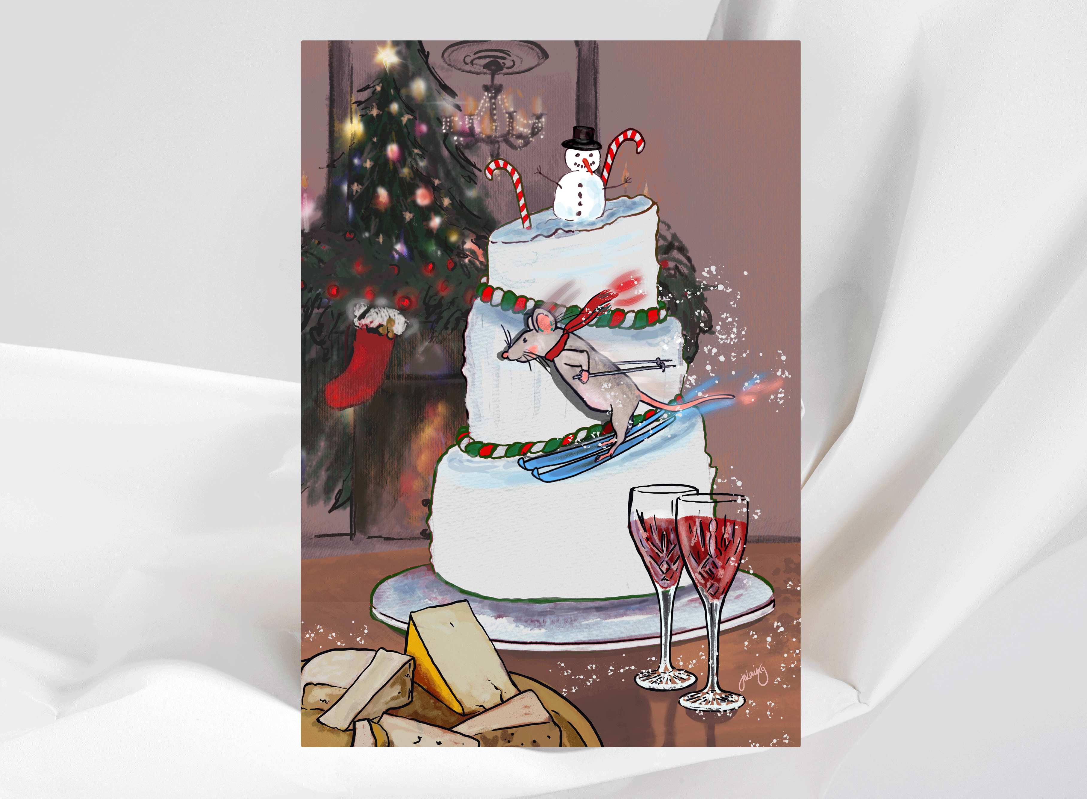 Spot Of Cheese Christmas Cards - Set of 6