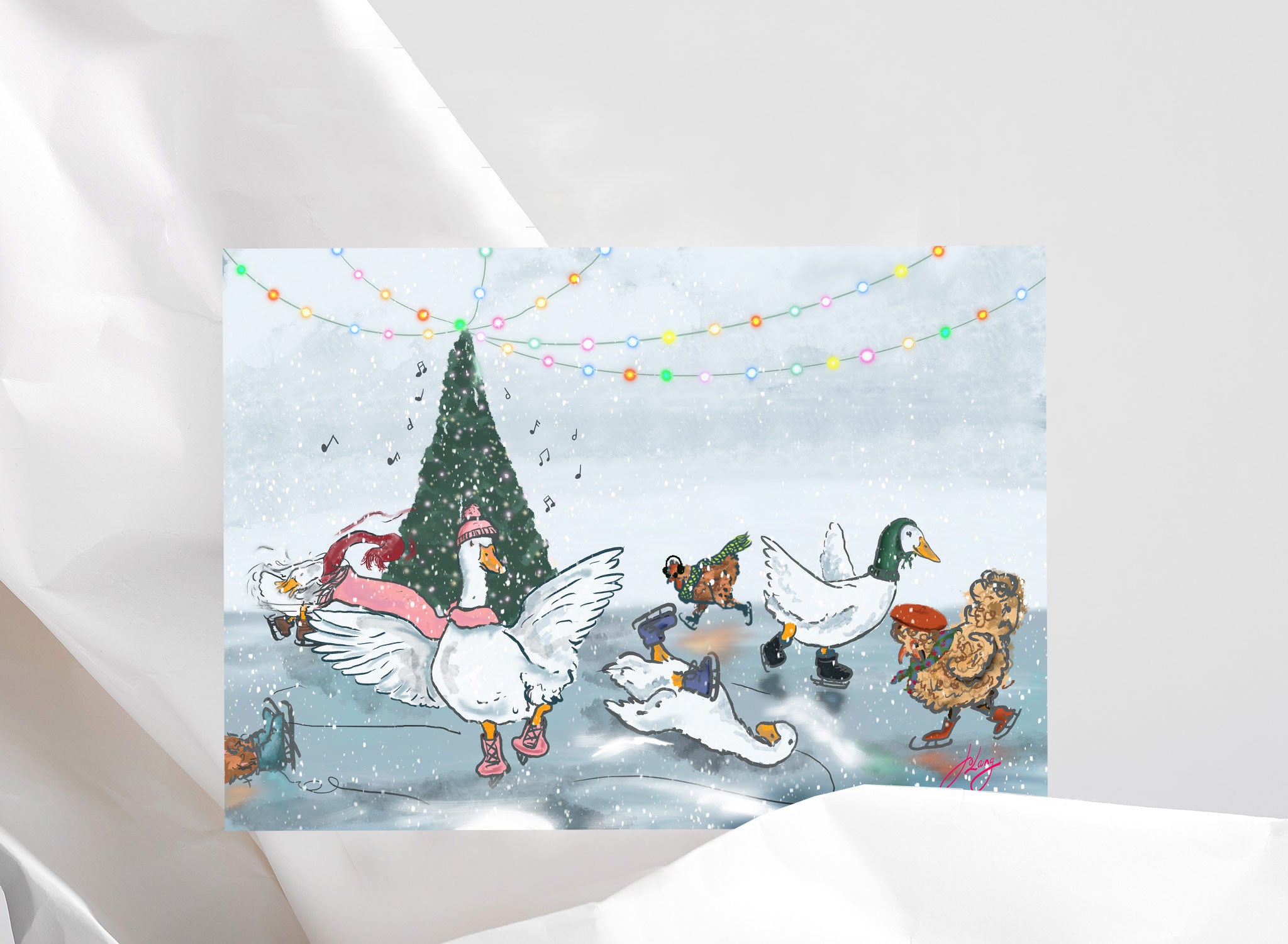 Skate Rink Christmas Cards -Set of 6