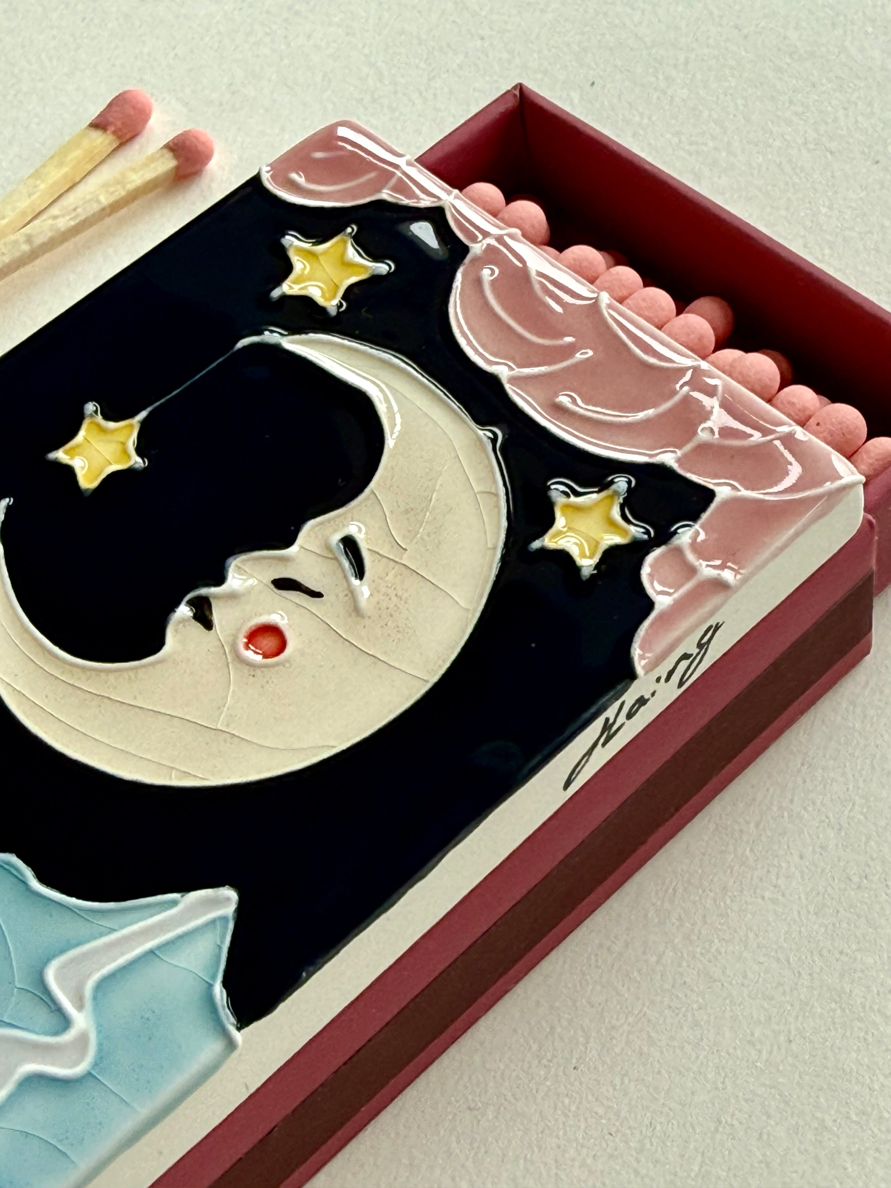 Sample A - The Moon Ceramic Matchbox
