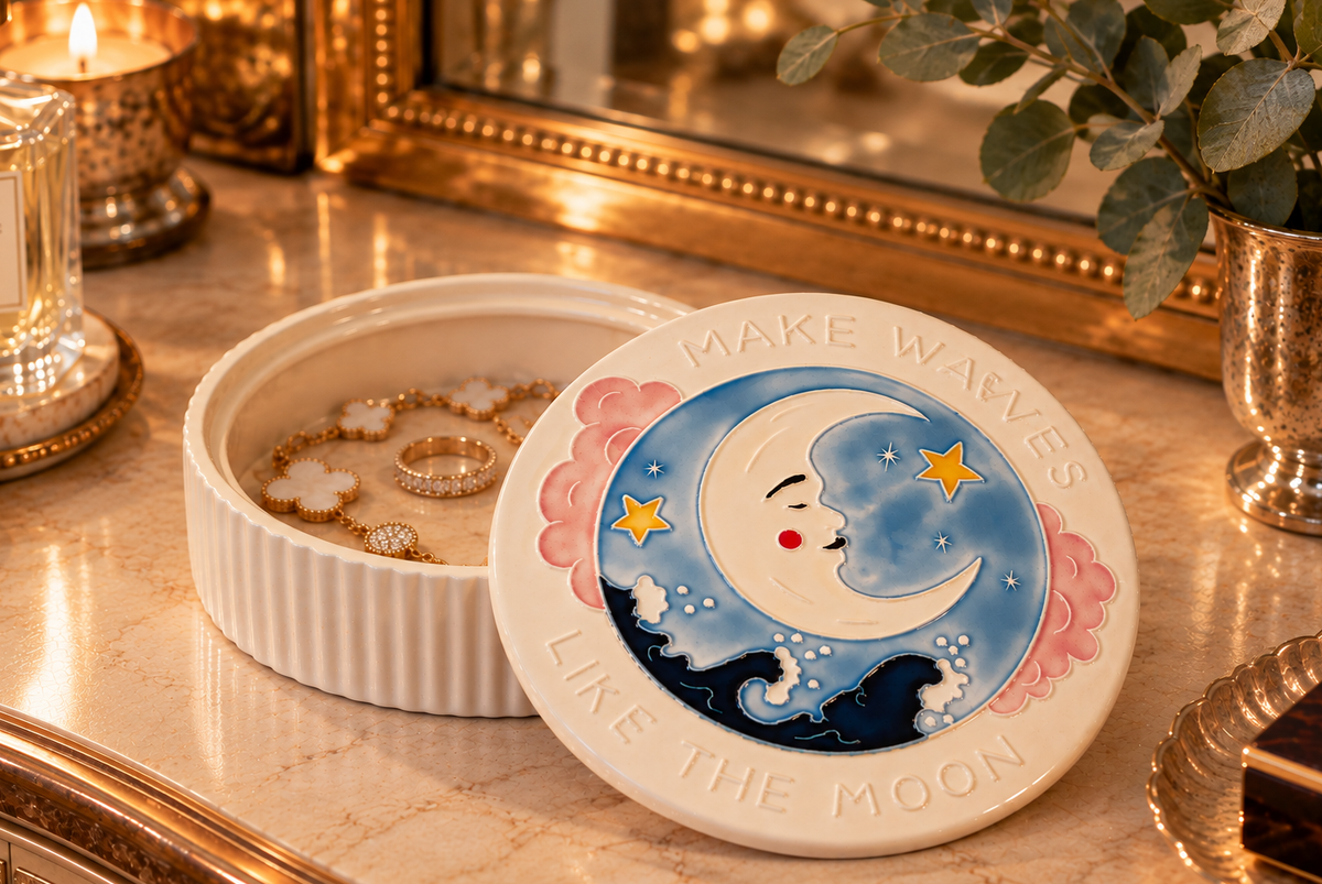 Large - Make Waves Ceramic Treasure Box