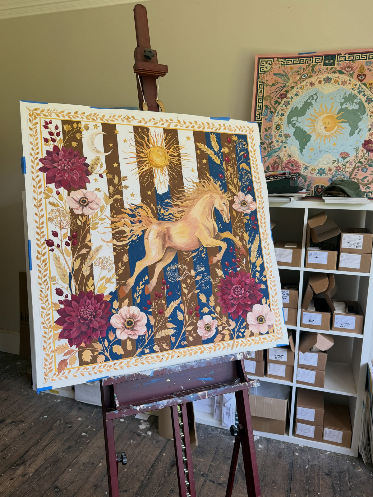 Fire Horse Silk Scarf