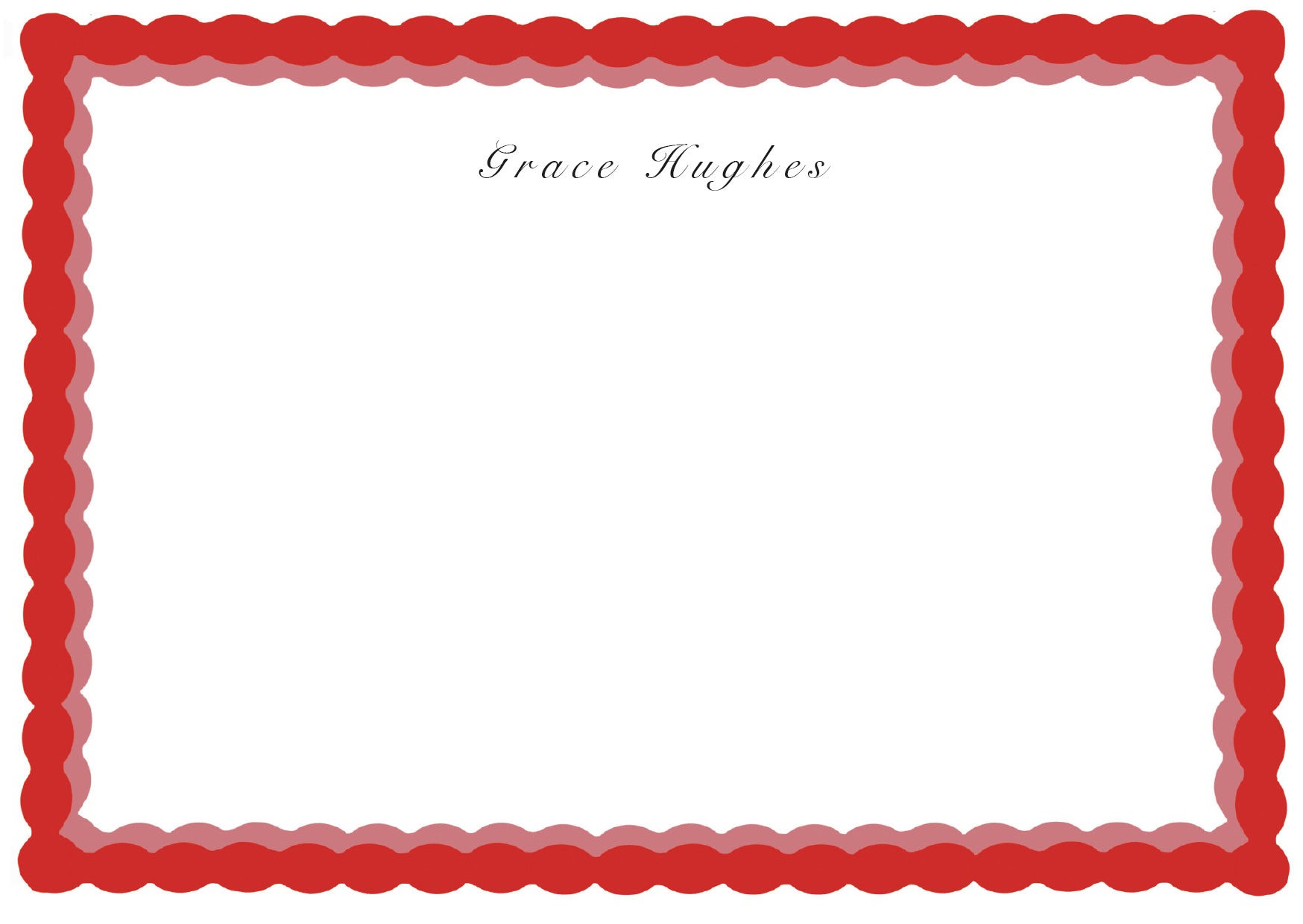 Red Bobbin Edge Notecards