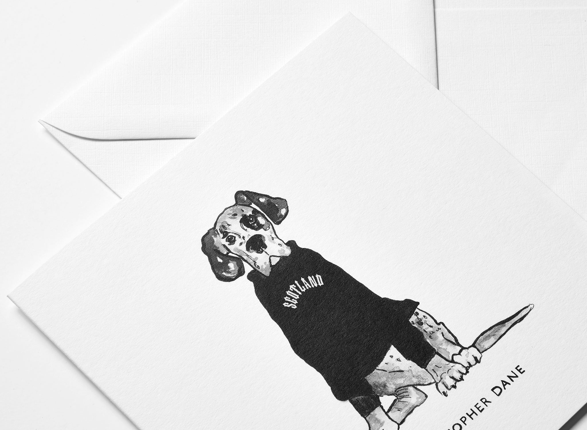 Jo Laing - Christopher Dane Dogs In Vogue Greeting Card - luxury stationery made in England