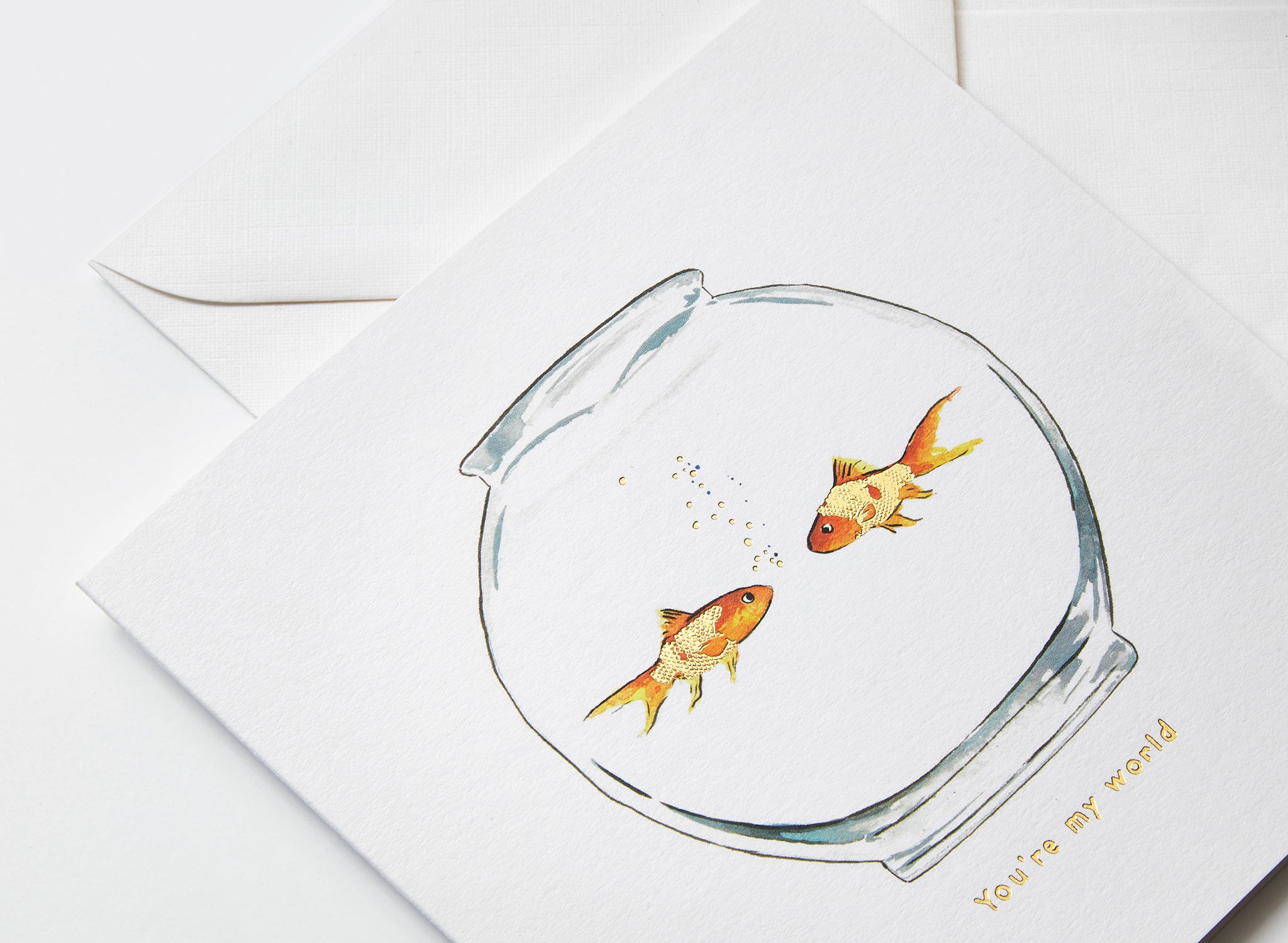 Jo Laing - You're My World Greeting Card - luxury stationery made in England