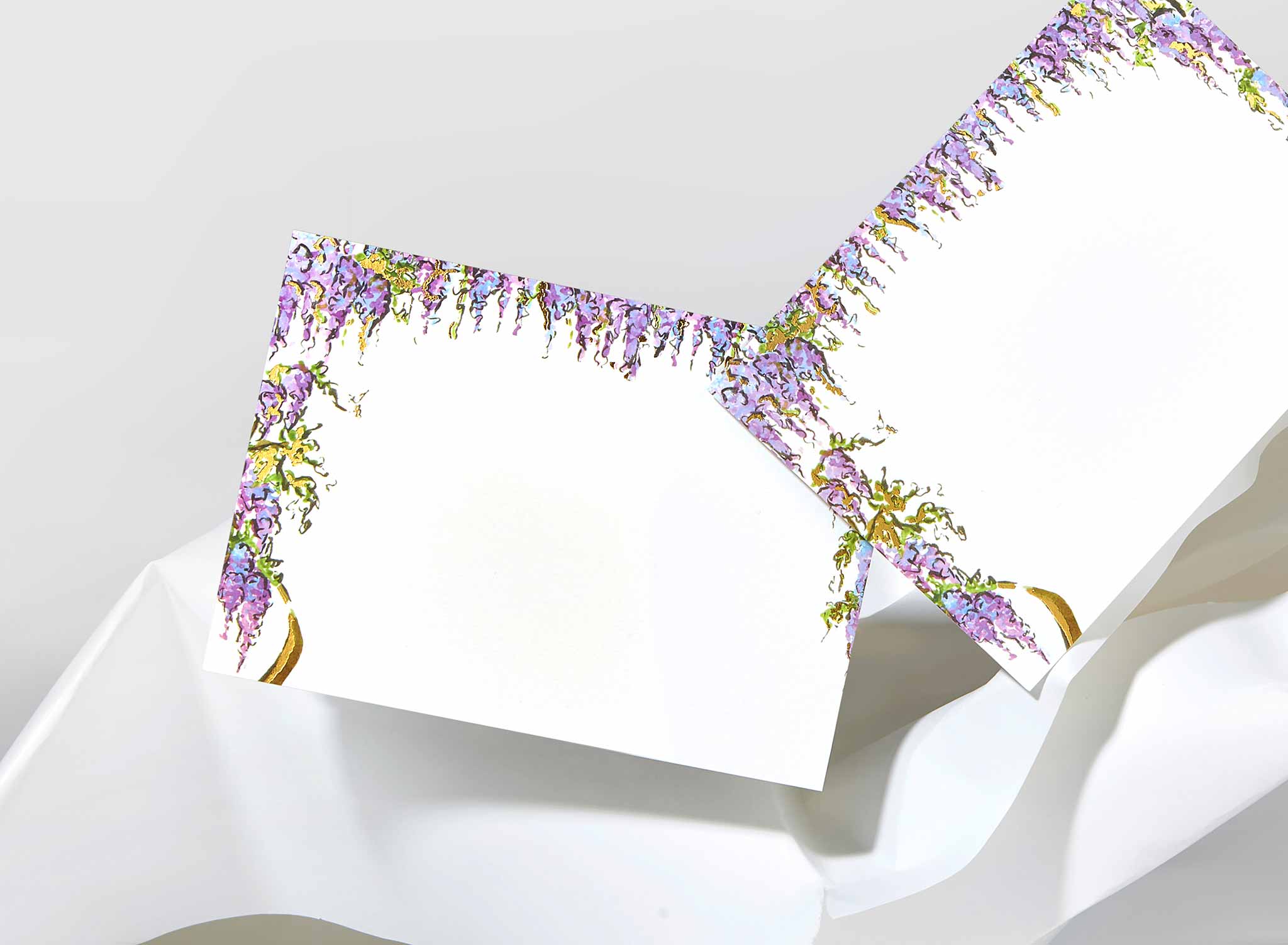 Luxury Wisteria Correspondence Cards