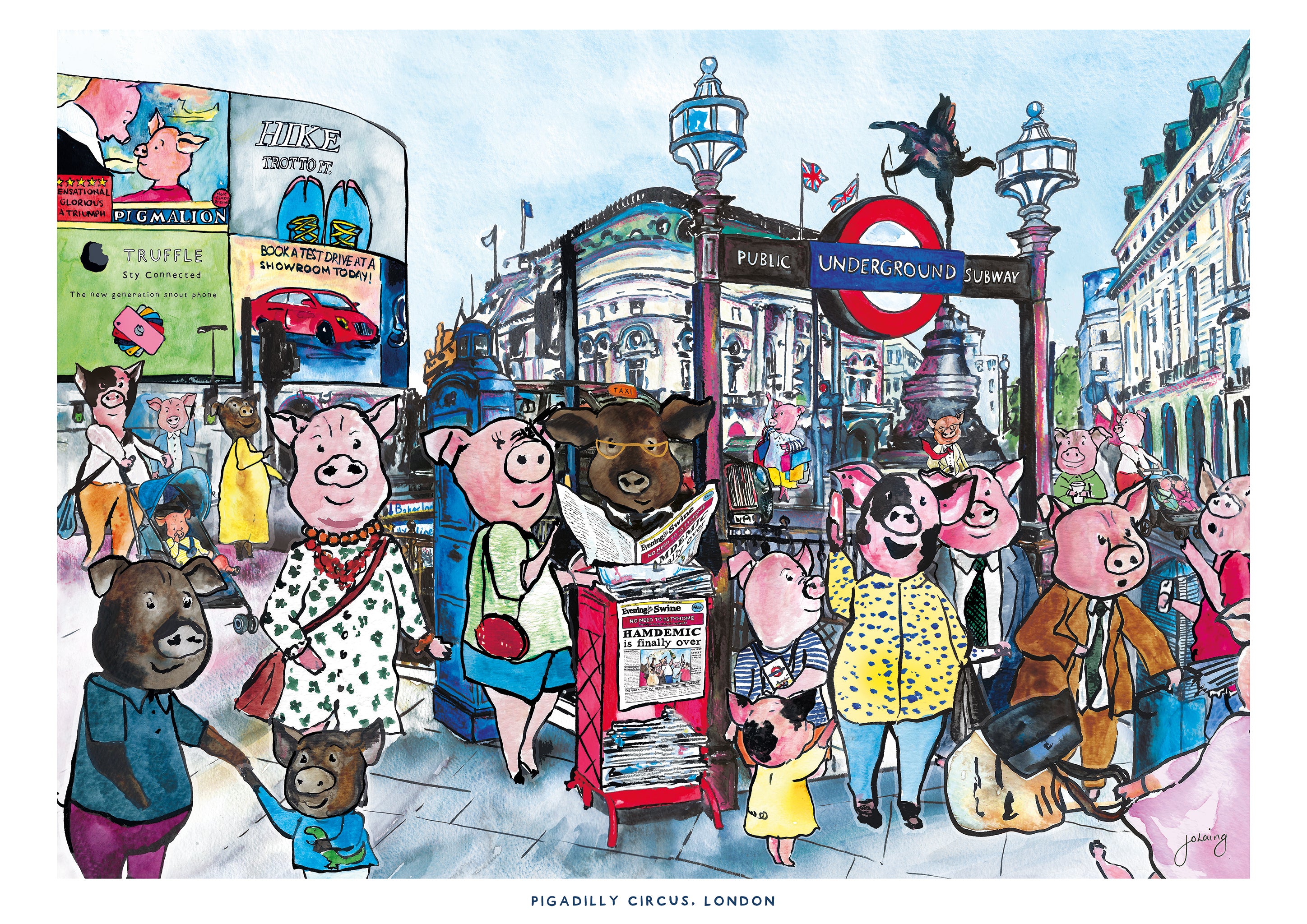 Pigadilly Circus Nursery Art Print