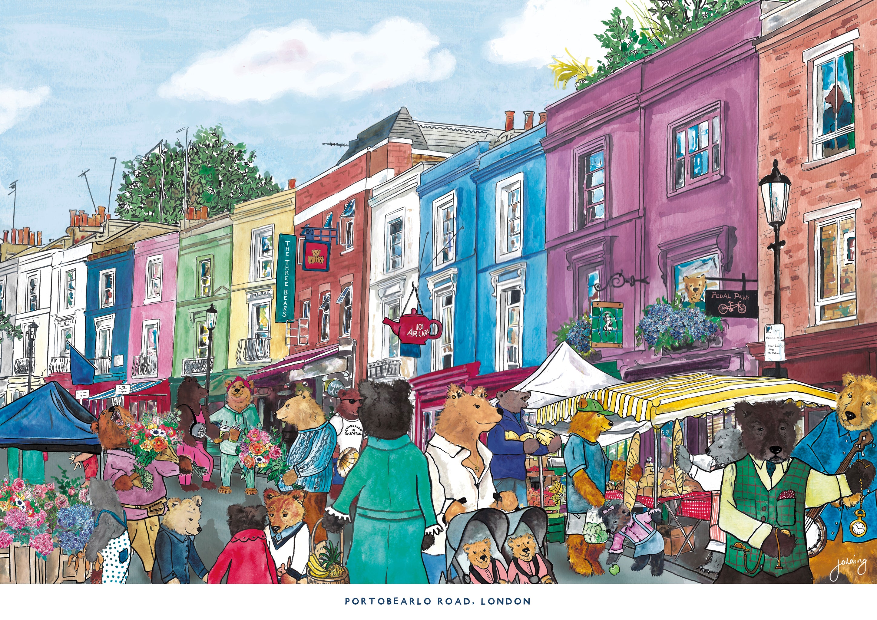 Portobearlo Road Nursery Art Print