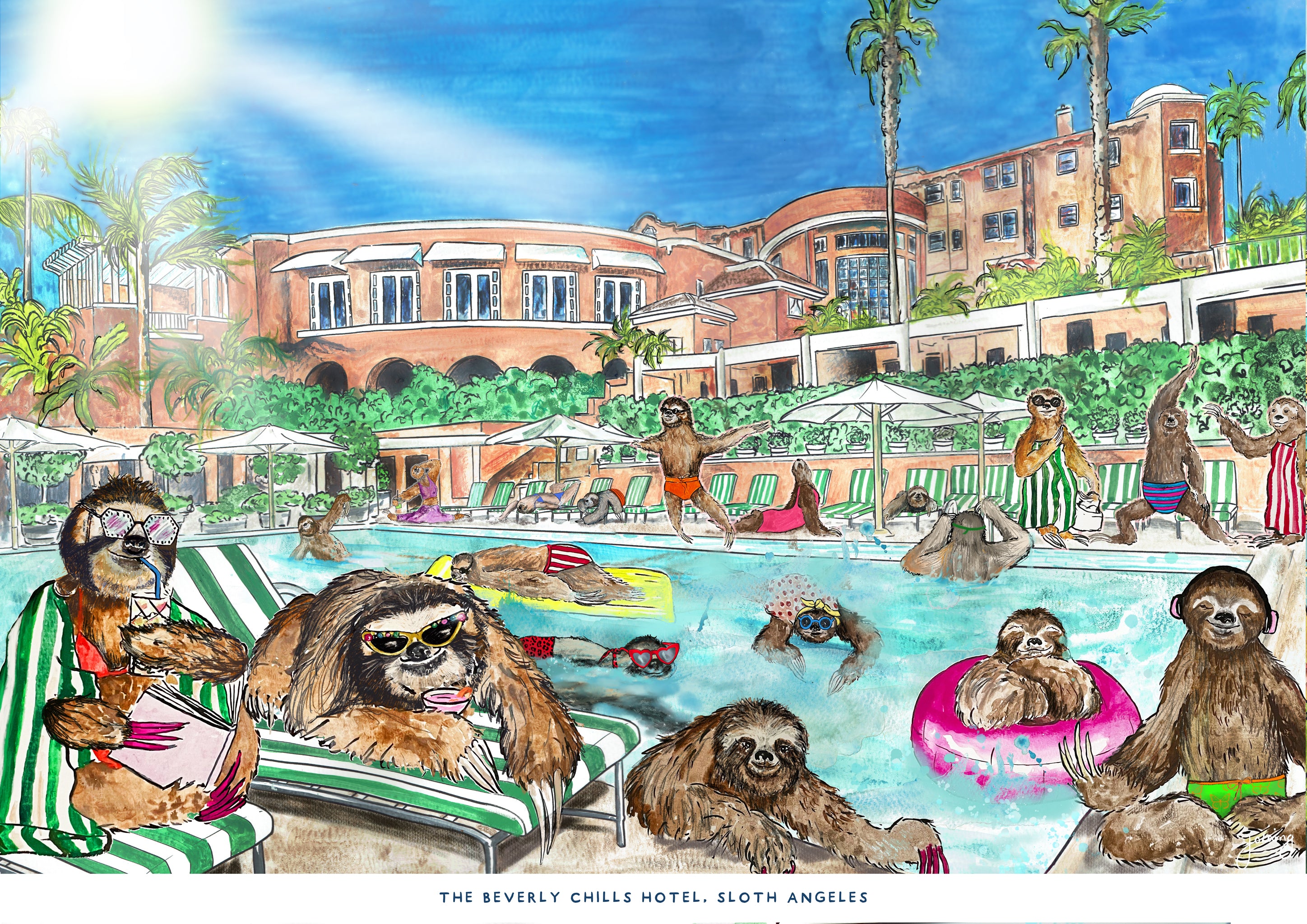 Sloth Angeles Nursery Art Print