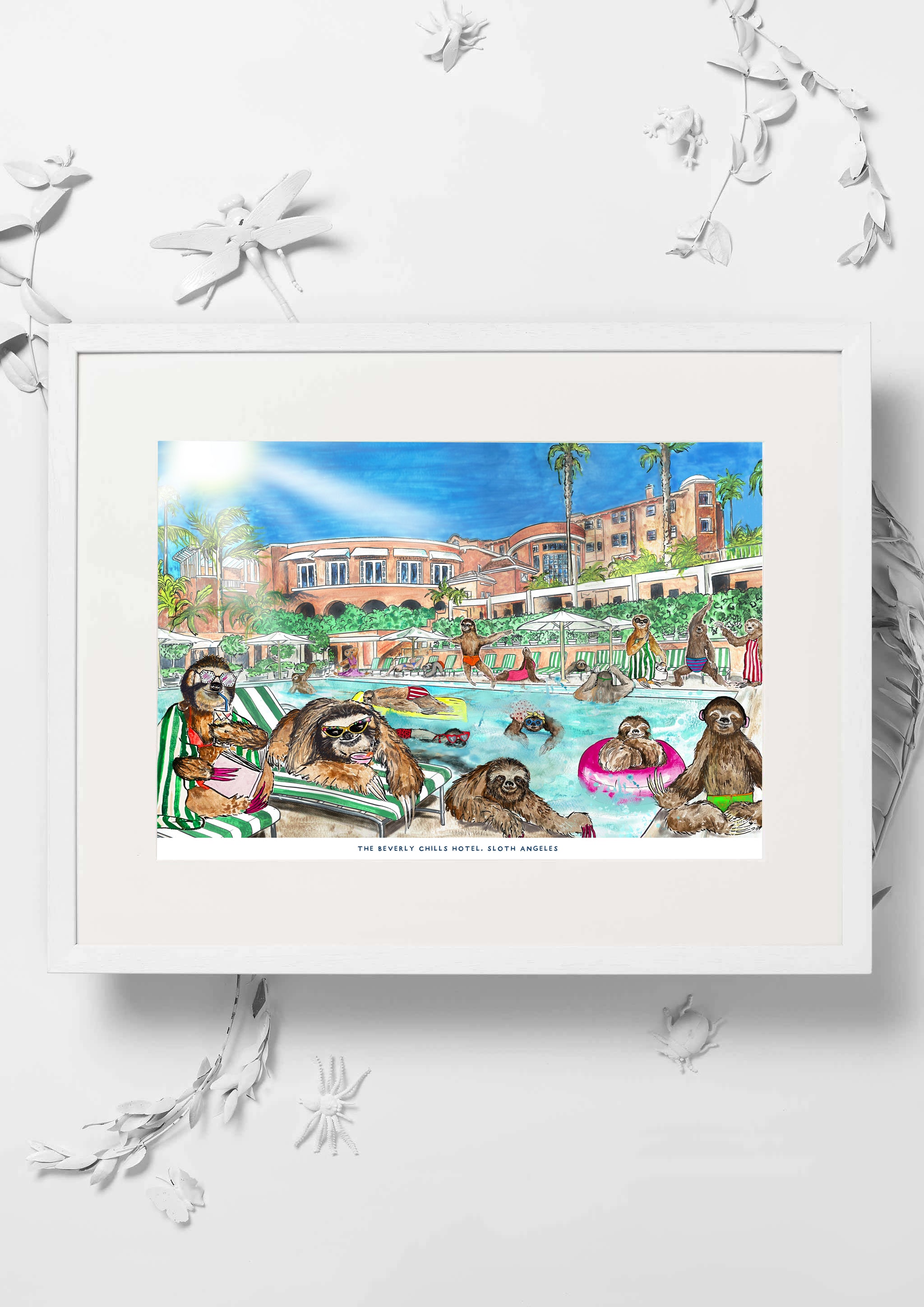 Sloth Angeles Nursery Art Print