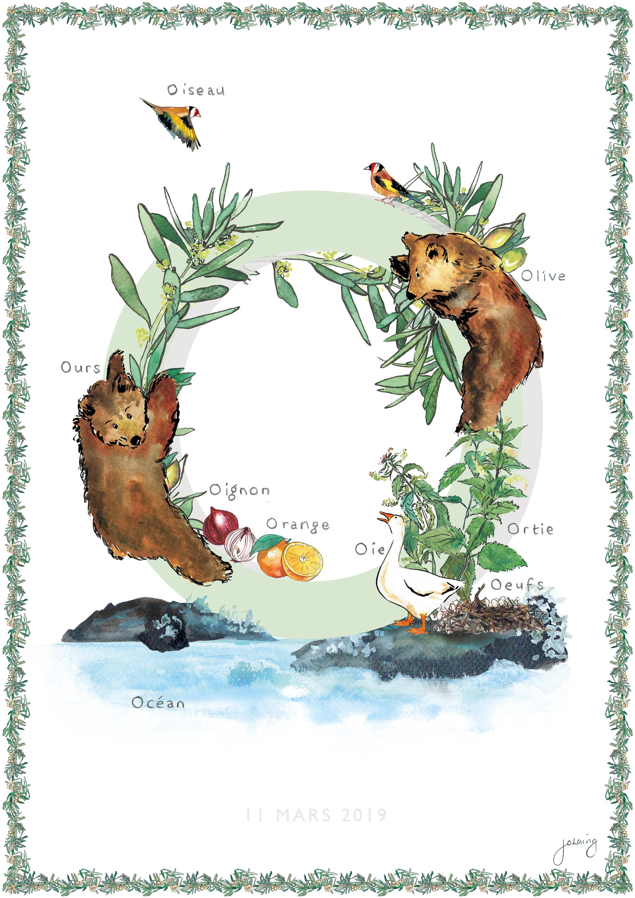 'O is For' Nursery Art Print - French Collection