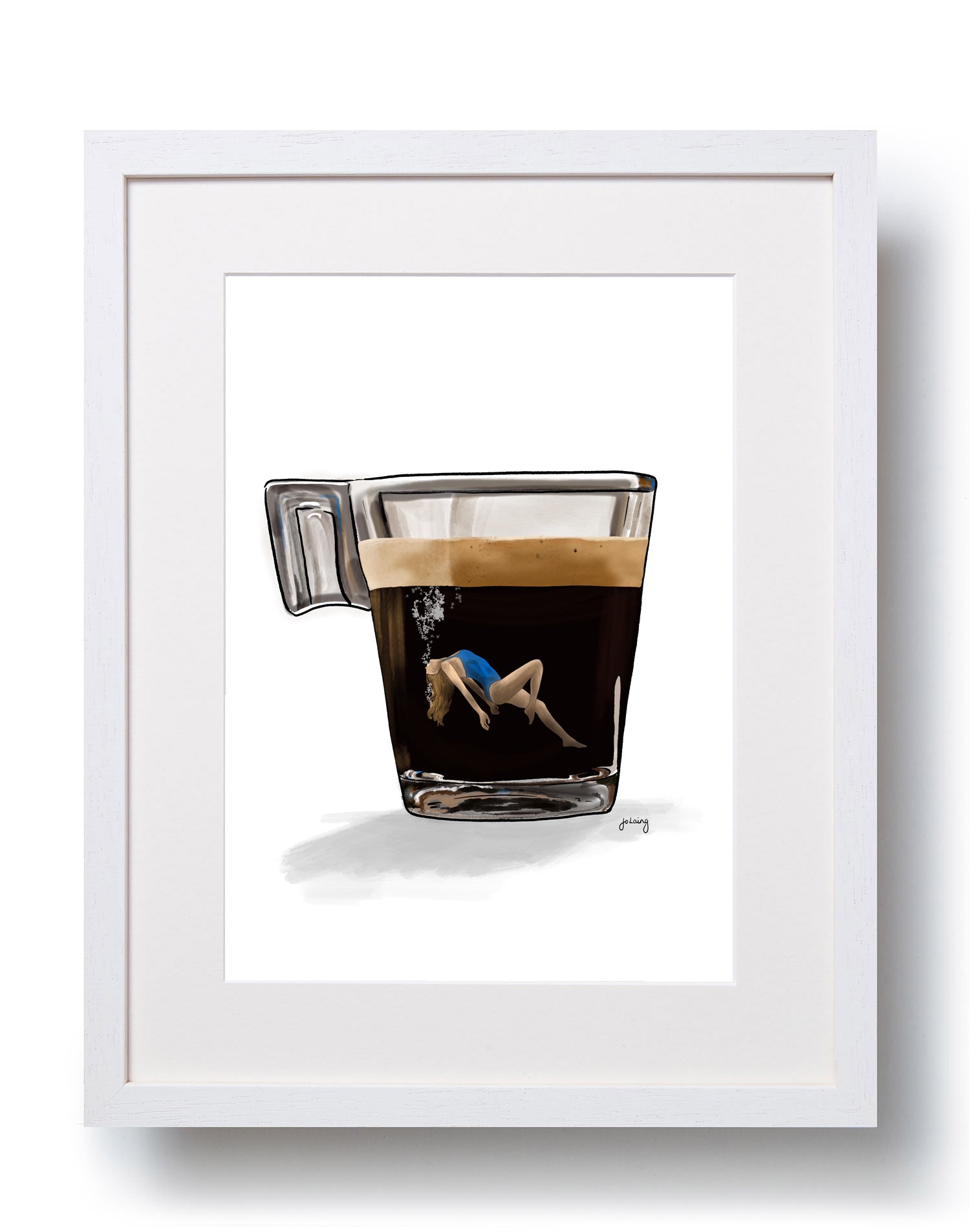 Free Falling Coffee Art Print