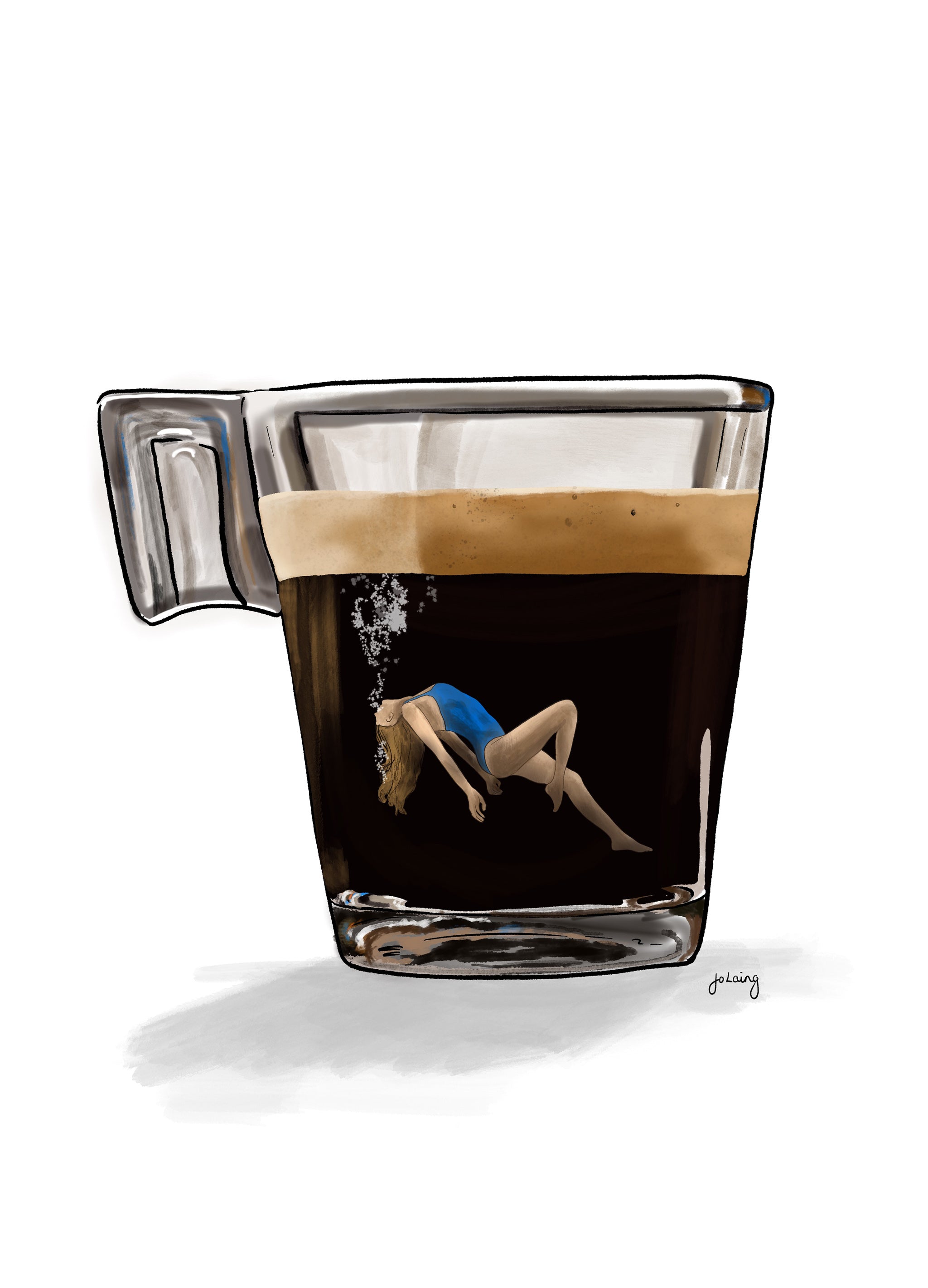 Free Falling Coffee Art Print