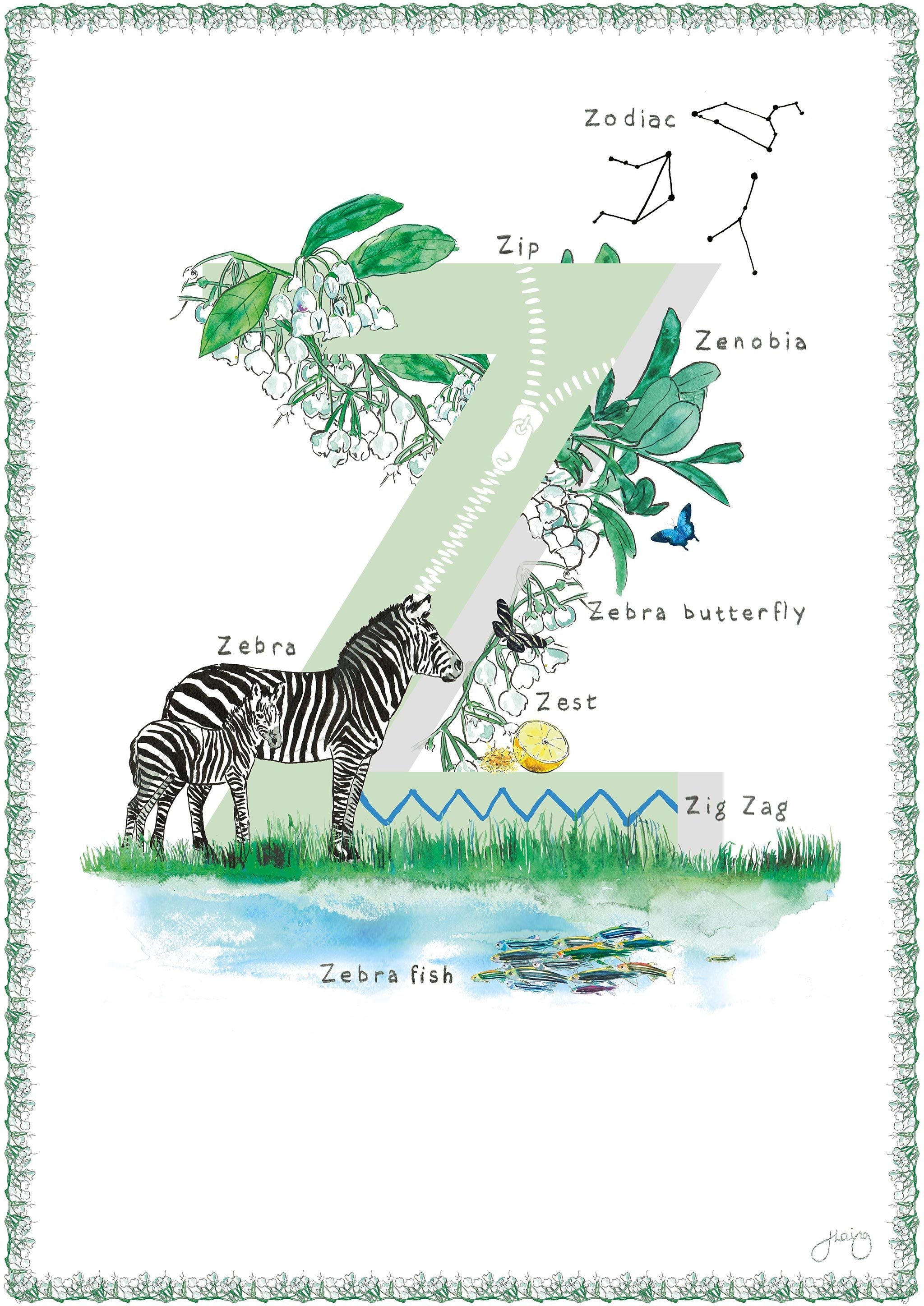 'Z is For' Alphabet Nursery Art Print