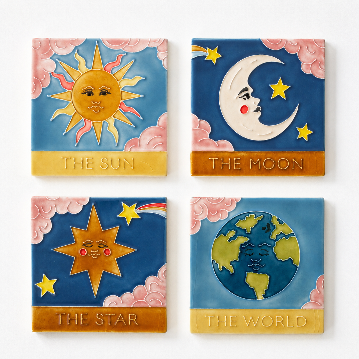 Tarot Ceramic Coaster Set