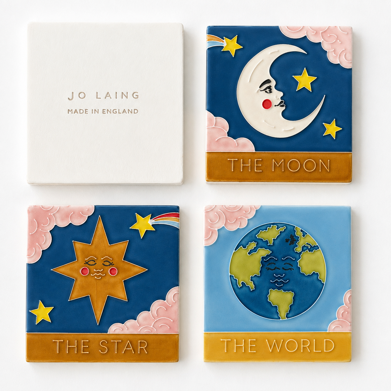 Tarot Ceramic Coaster Set