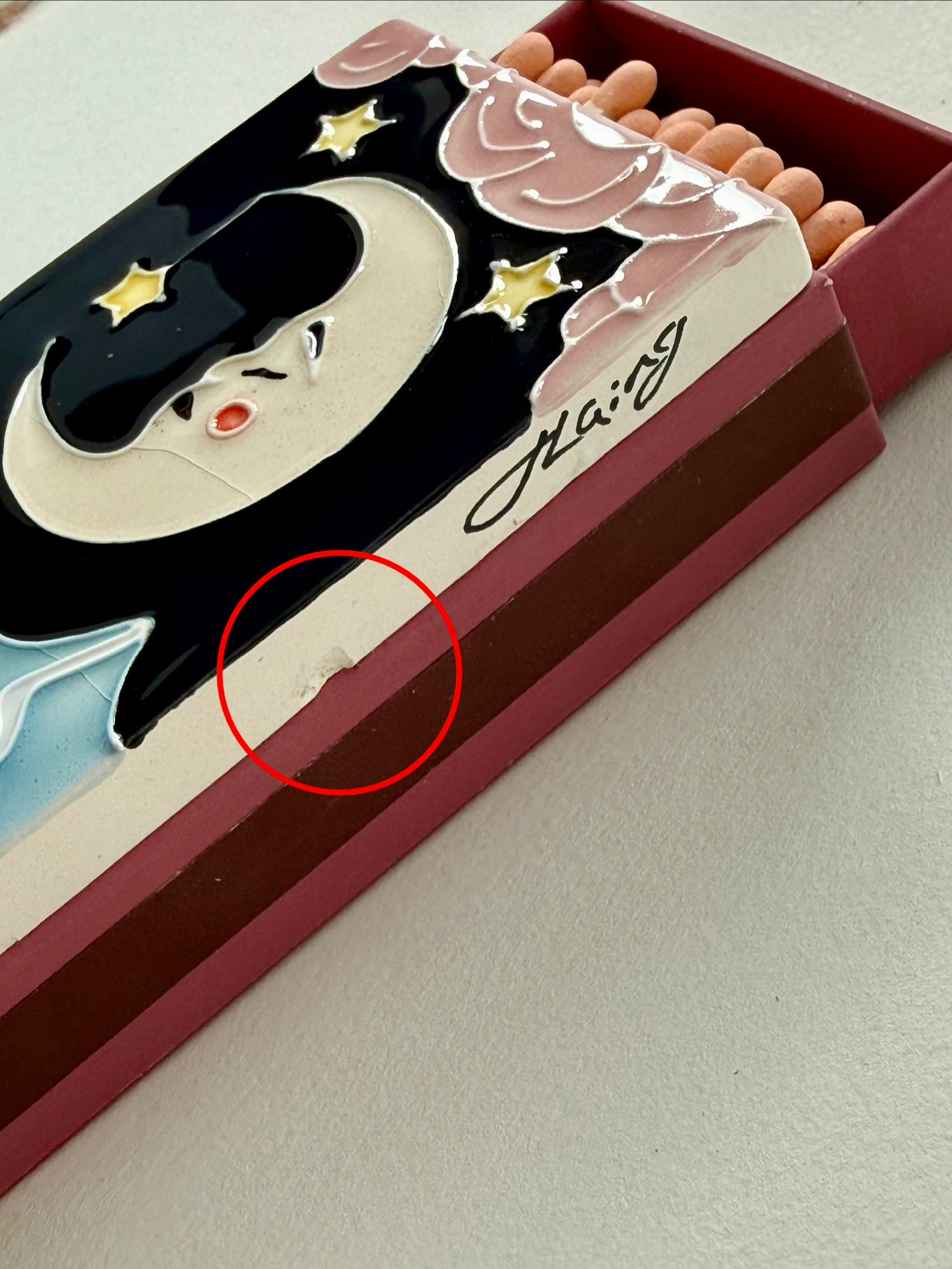 Sample B - The Moon Ceramic Matchbox