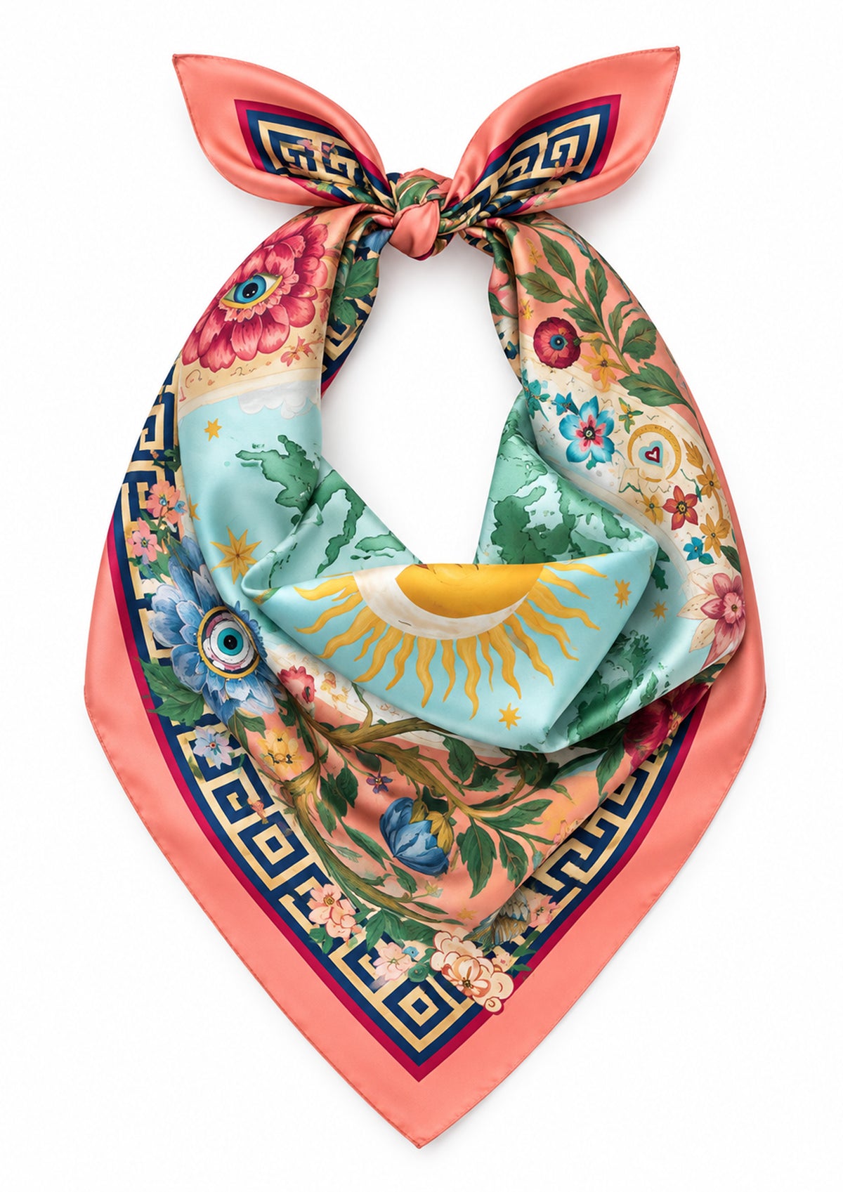 Celestial Blooms Silk Scarf
