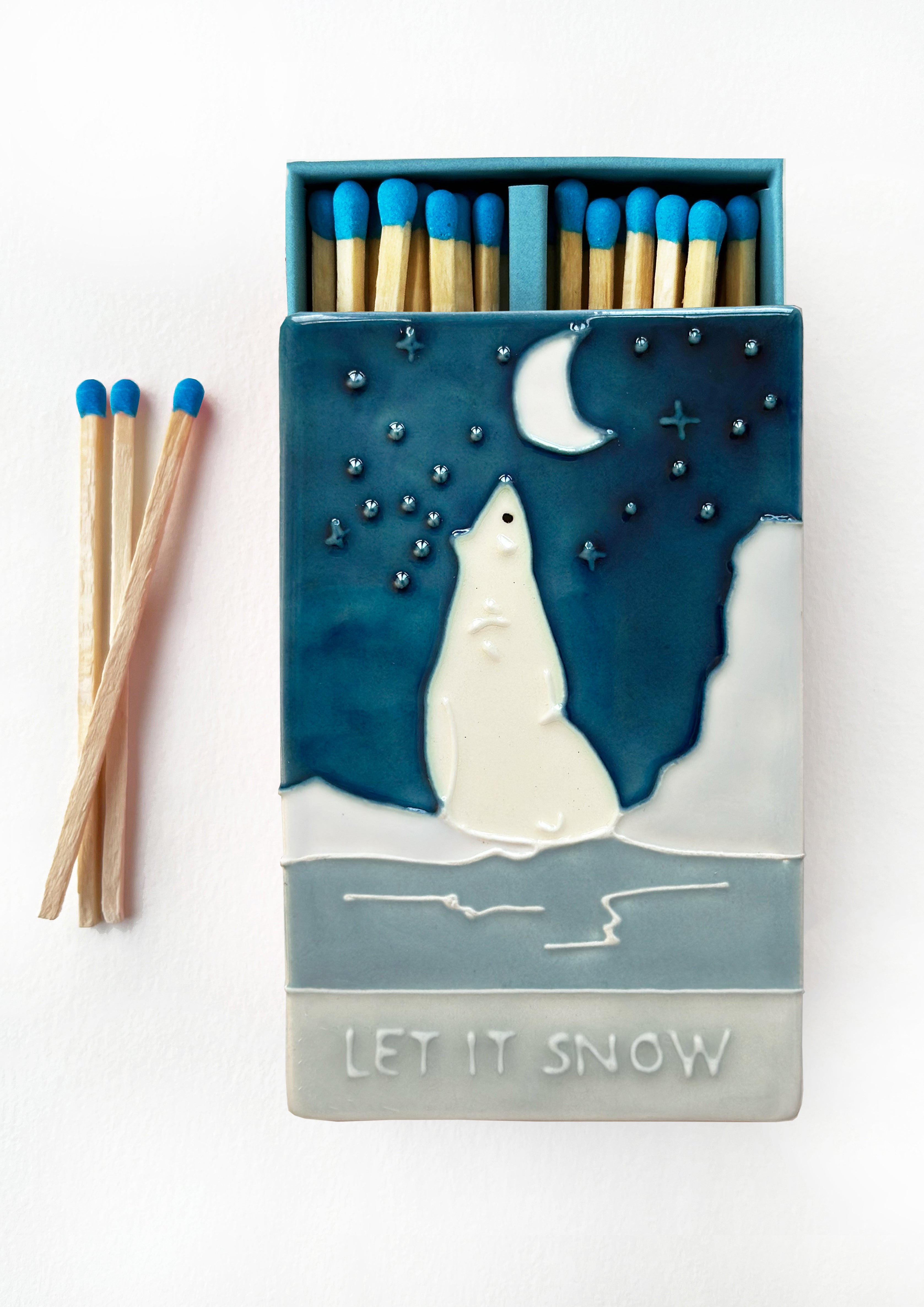 Let it Snow Ceramic Matchbox