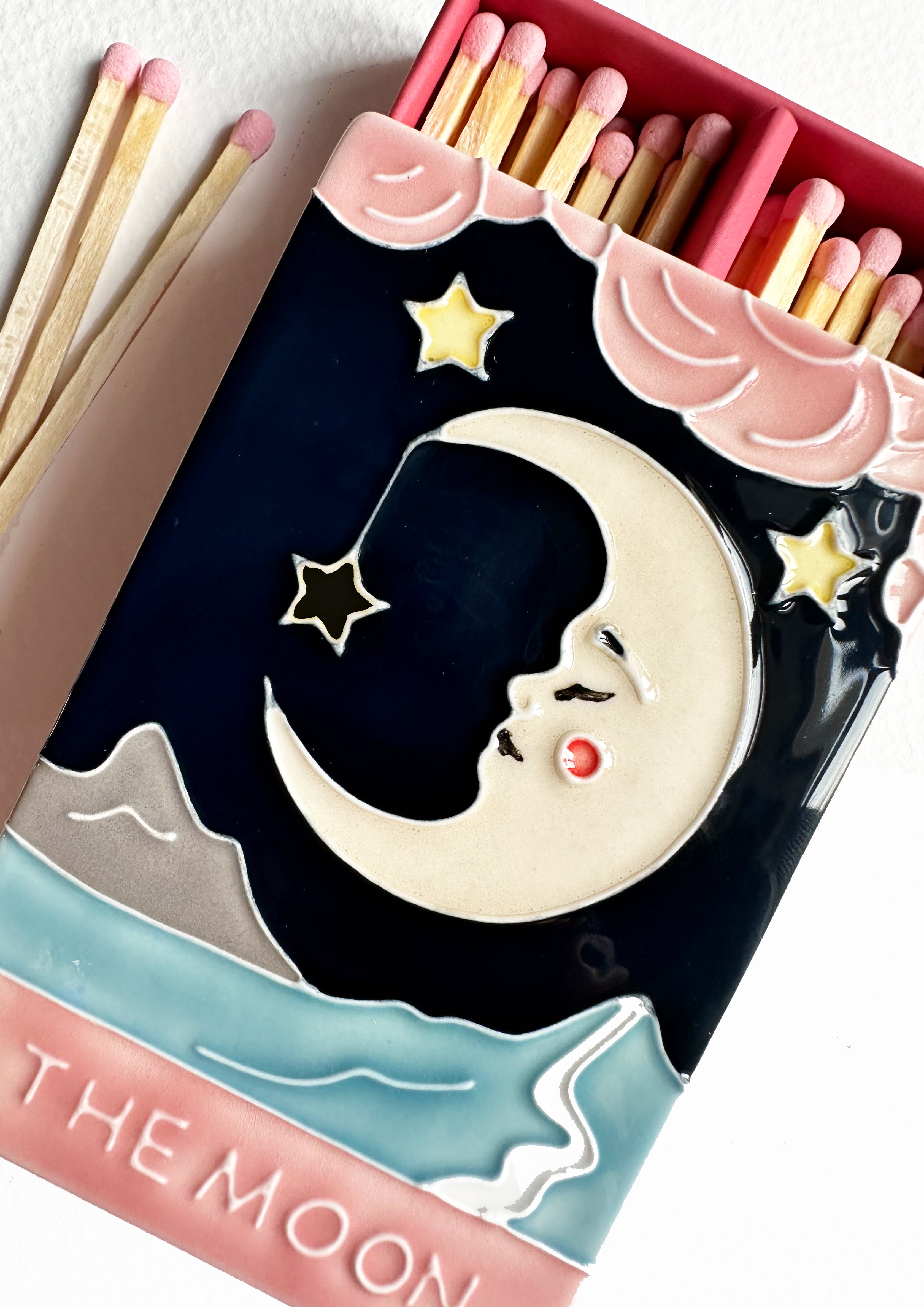 SAMPLE The Moon Ceramic Matchbox (Black Star)