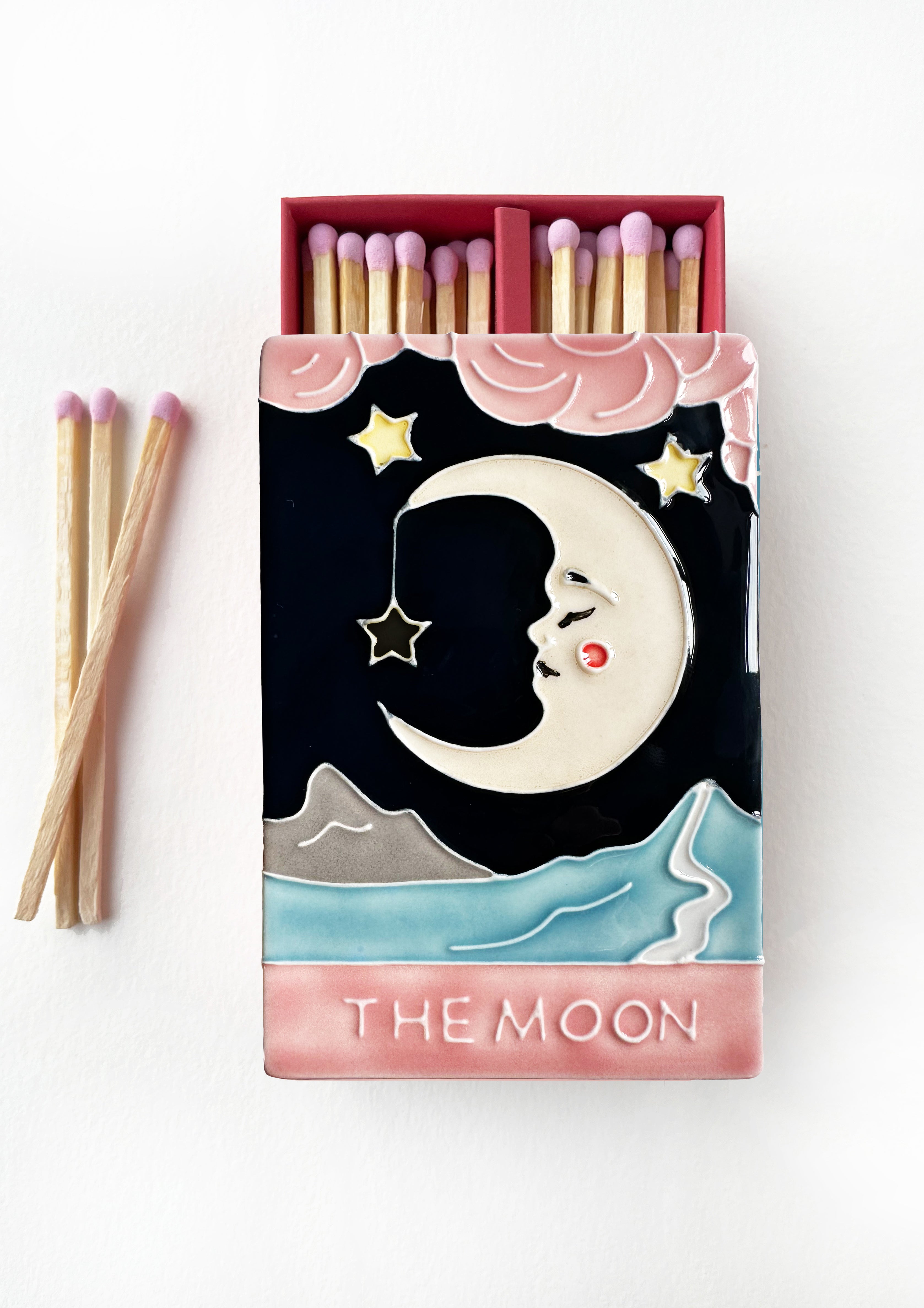 SAMPLE The Moon Ceramic Matchbox (Black Star)