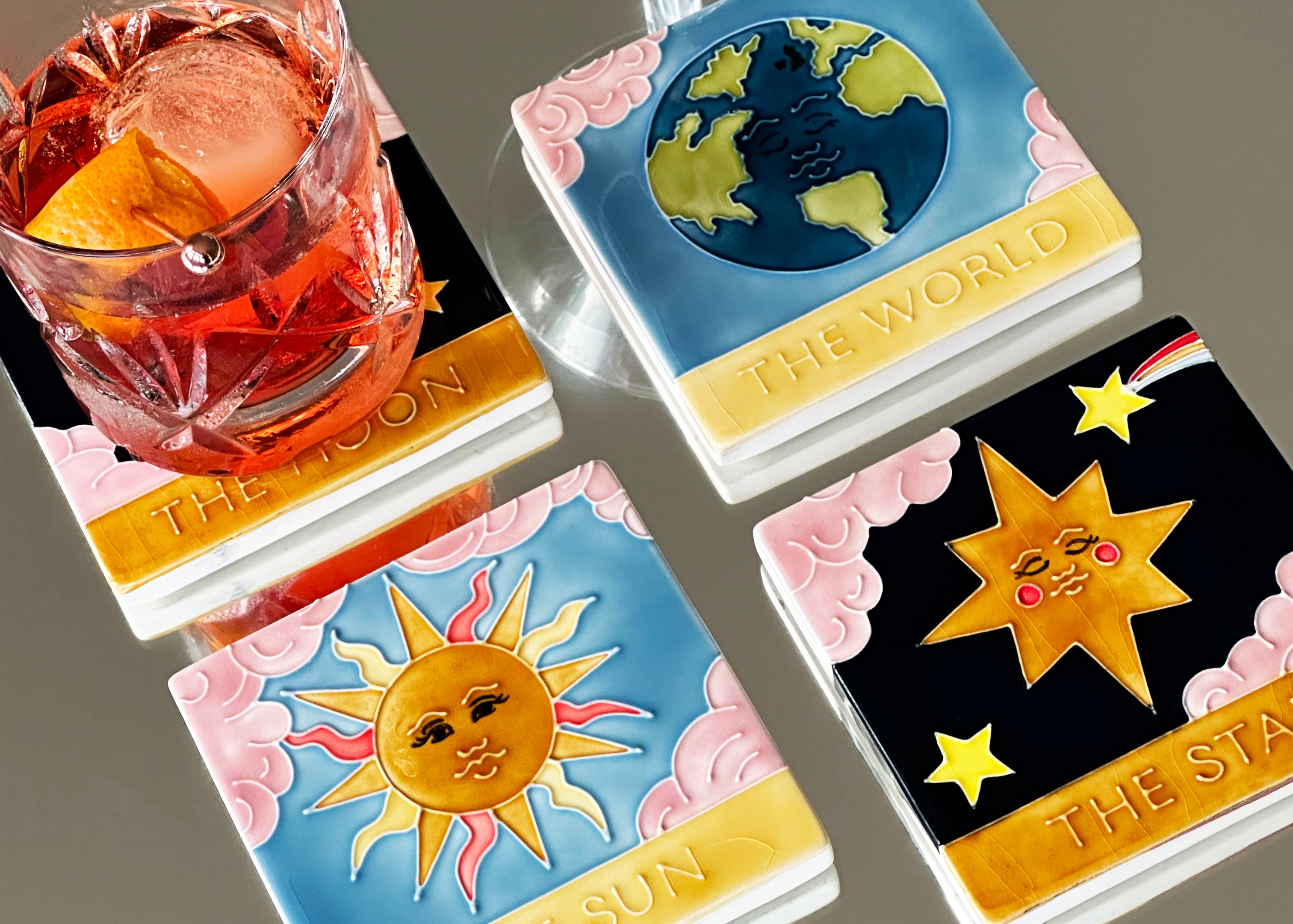 Single World Tarot Ceramic Coaster