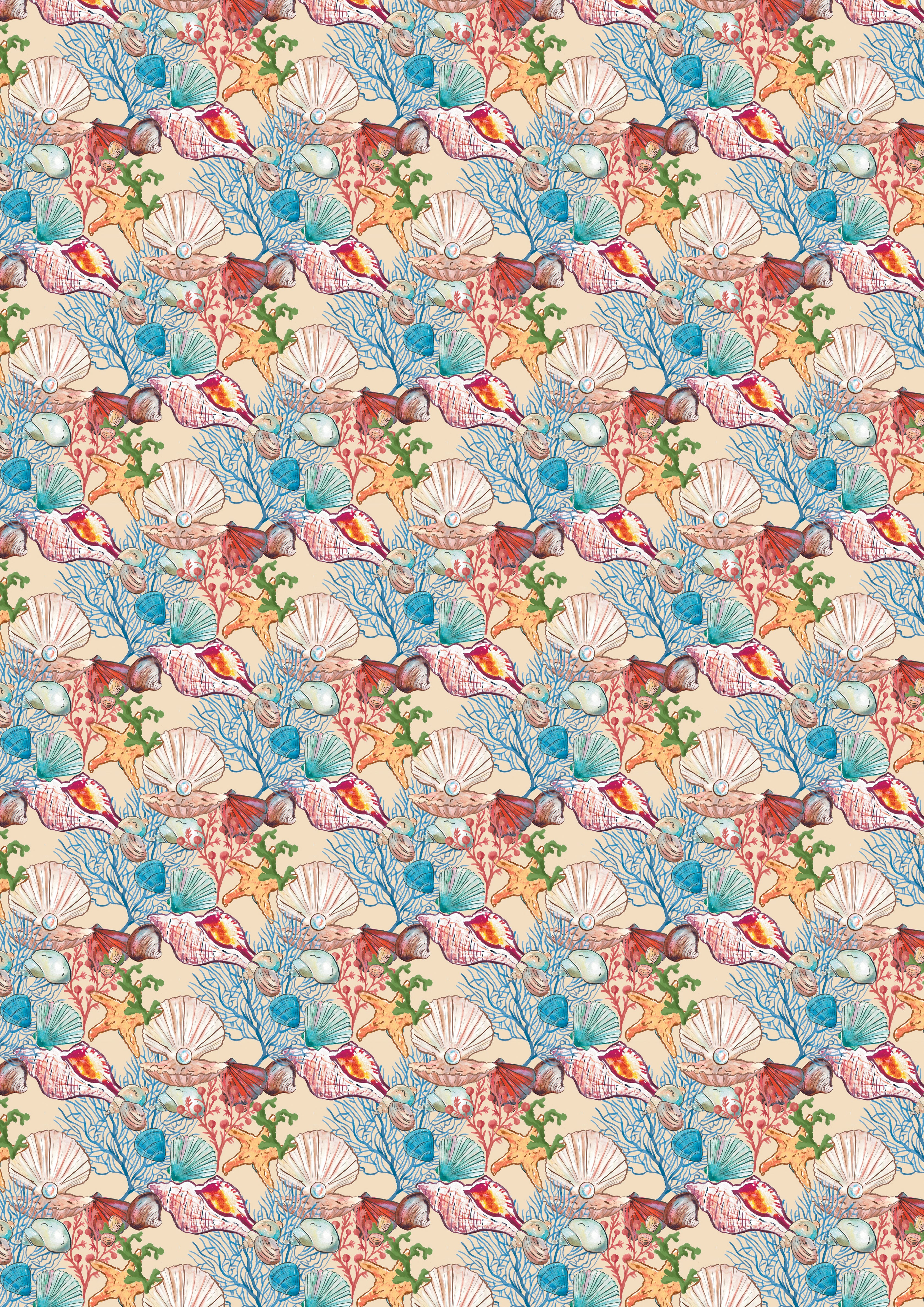 Luxury Gift Wrap - 5 Sheets - Beach Comber