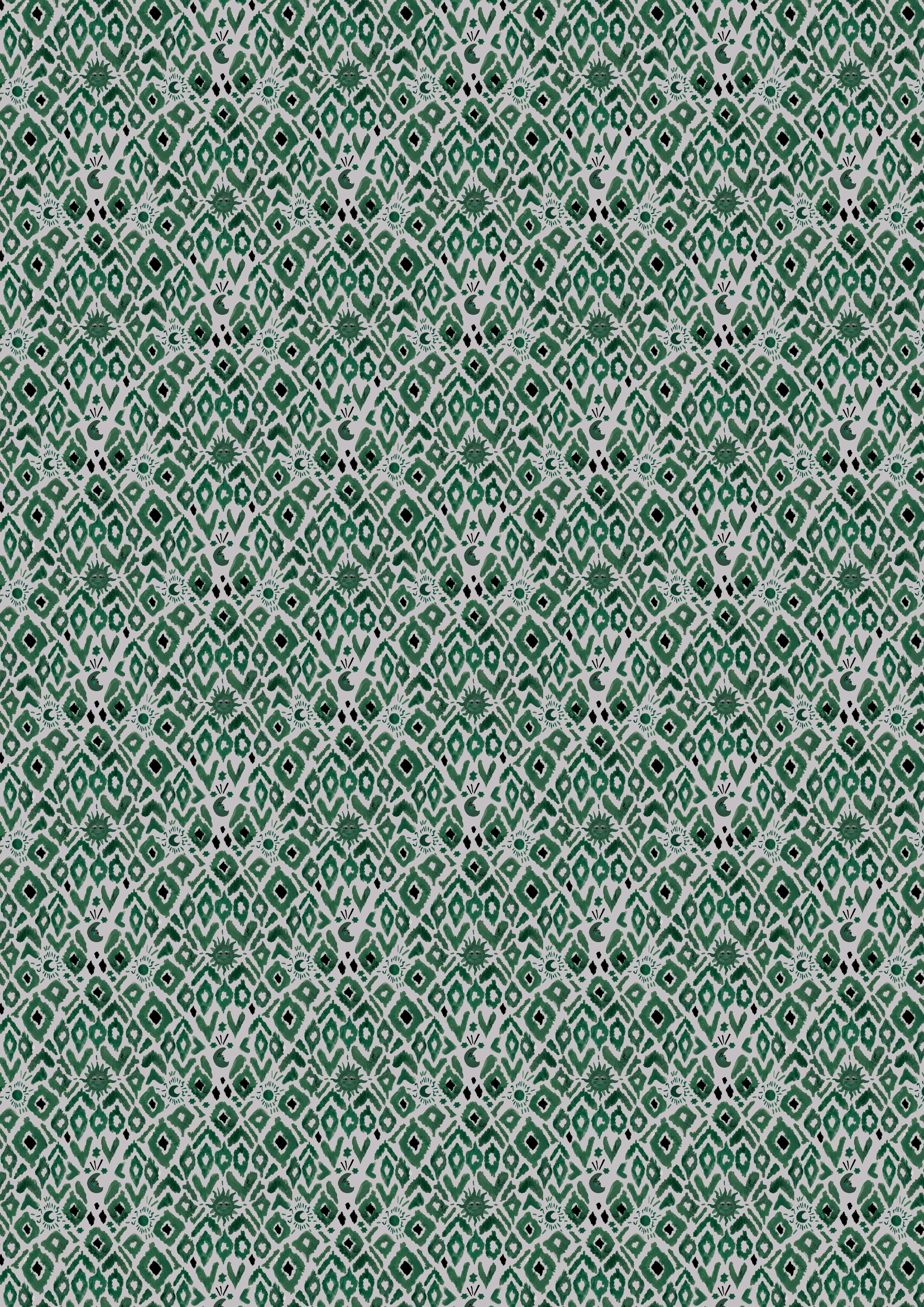 Luxury Wrapping Paper - 5 Sheets - Ikat Forest