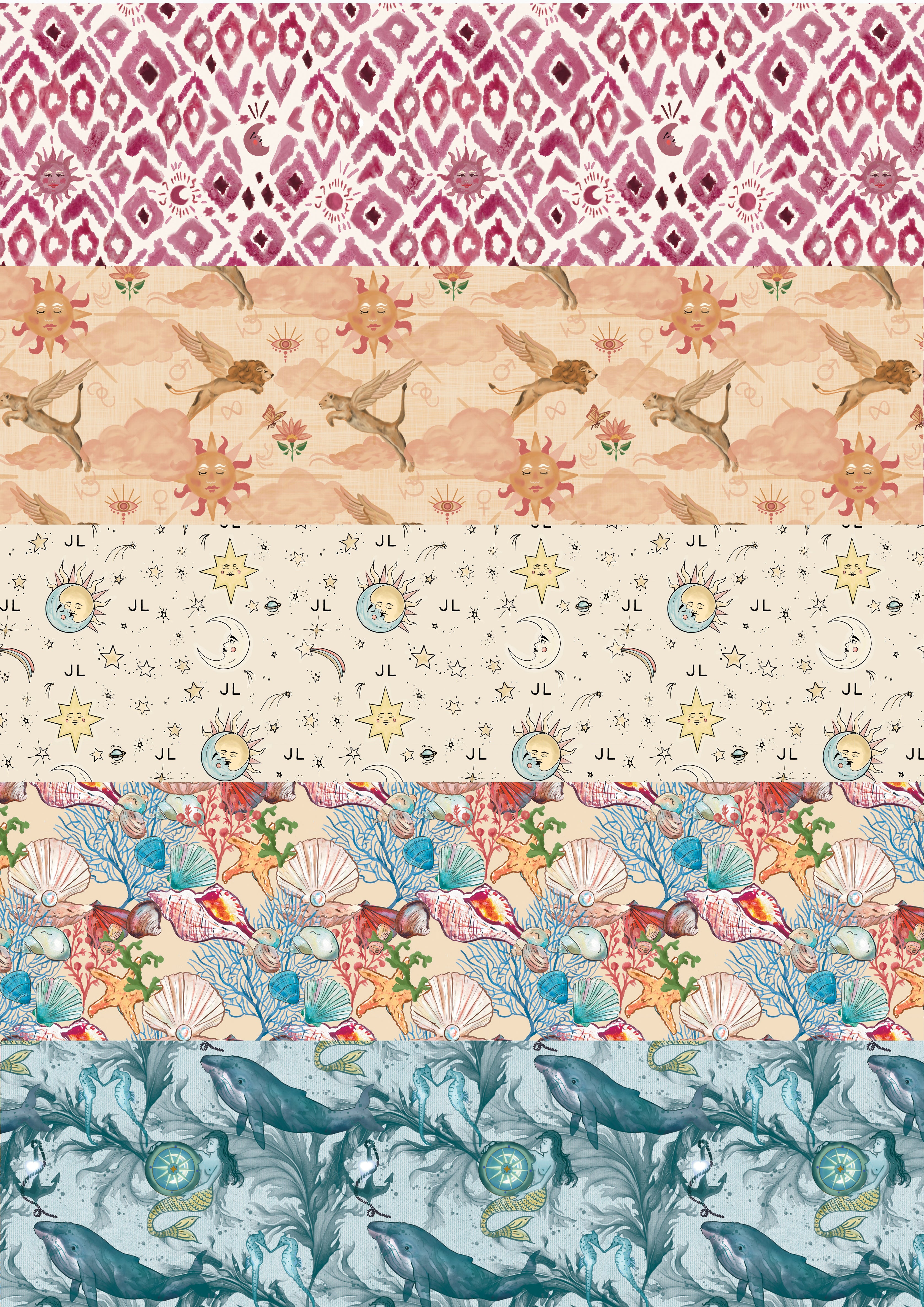 Luxury Gift Wrap - 5 Sheets - Mixed Designs