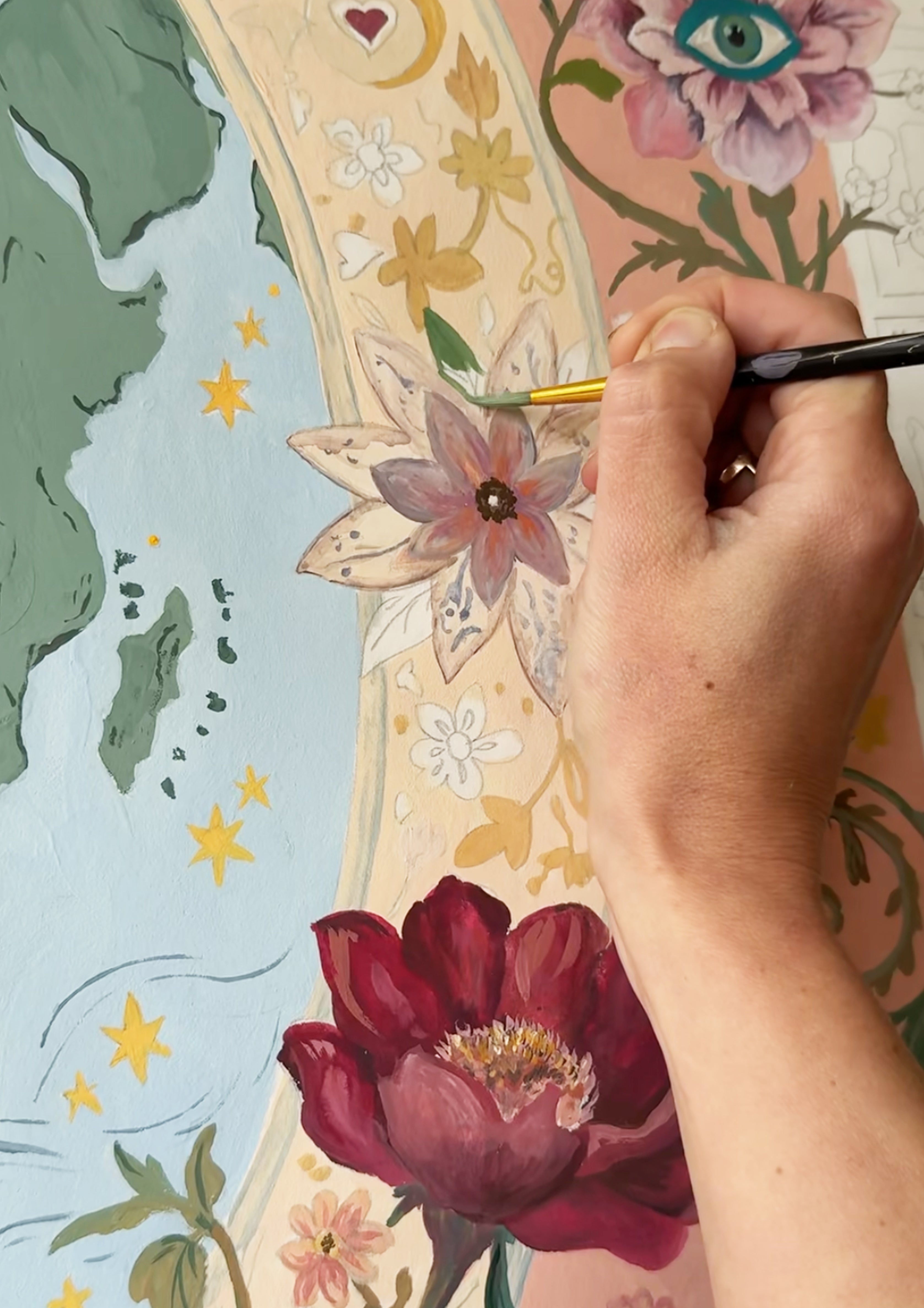 Celestial Blooms - 60x60 Unframed Print