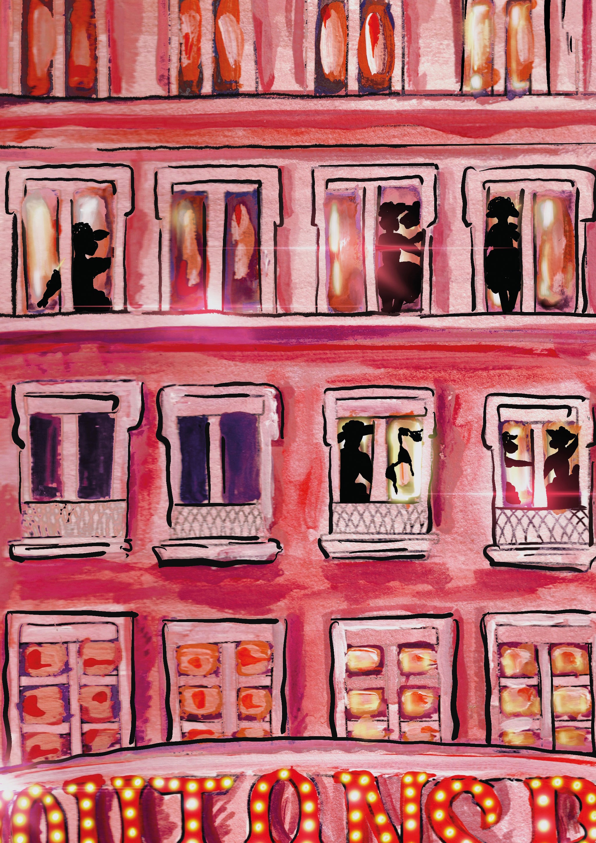 Les Moutons Rouges Nursery Art Print