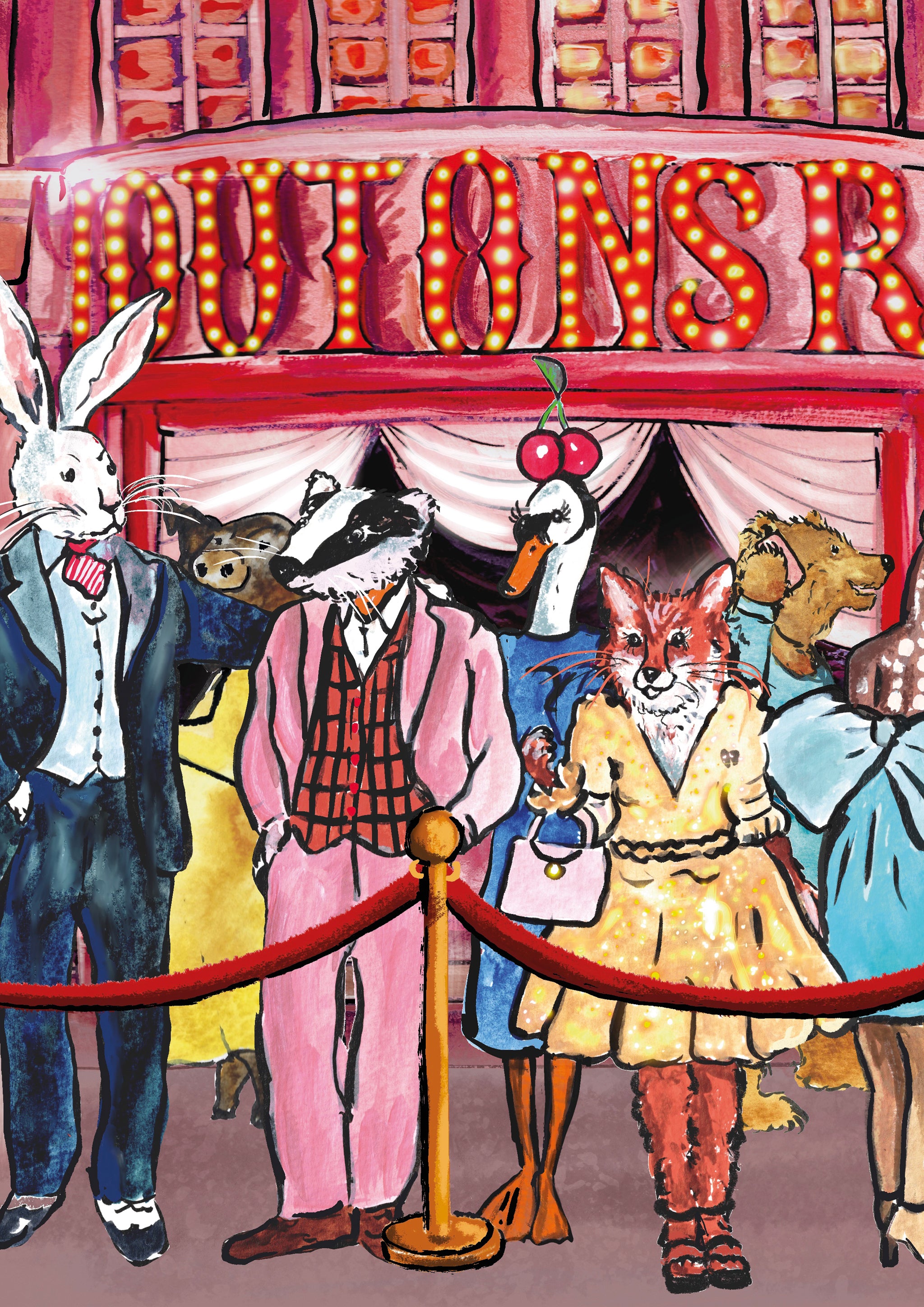 Les Moutons Rouges Nursery Art Print