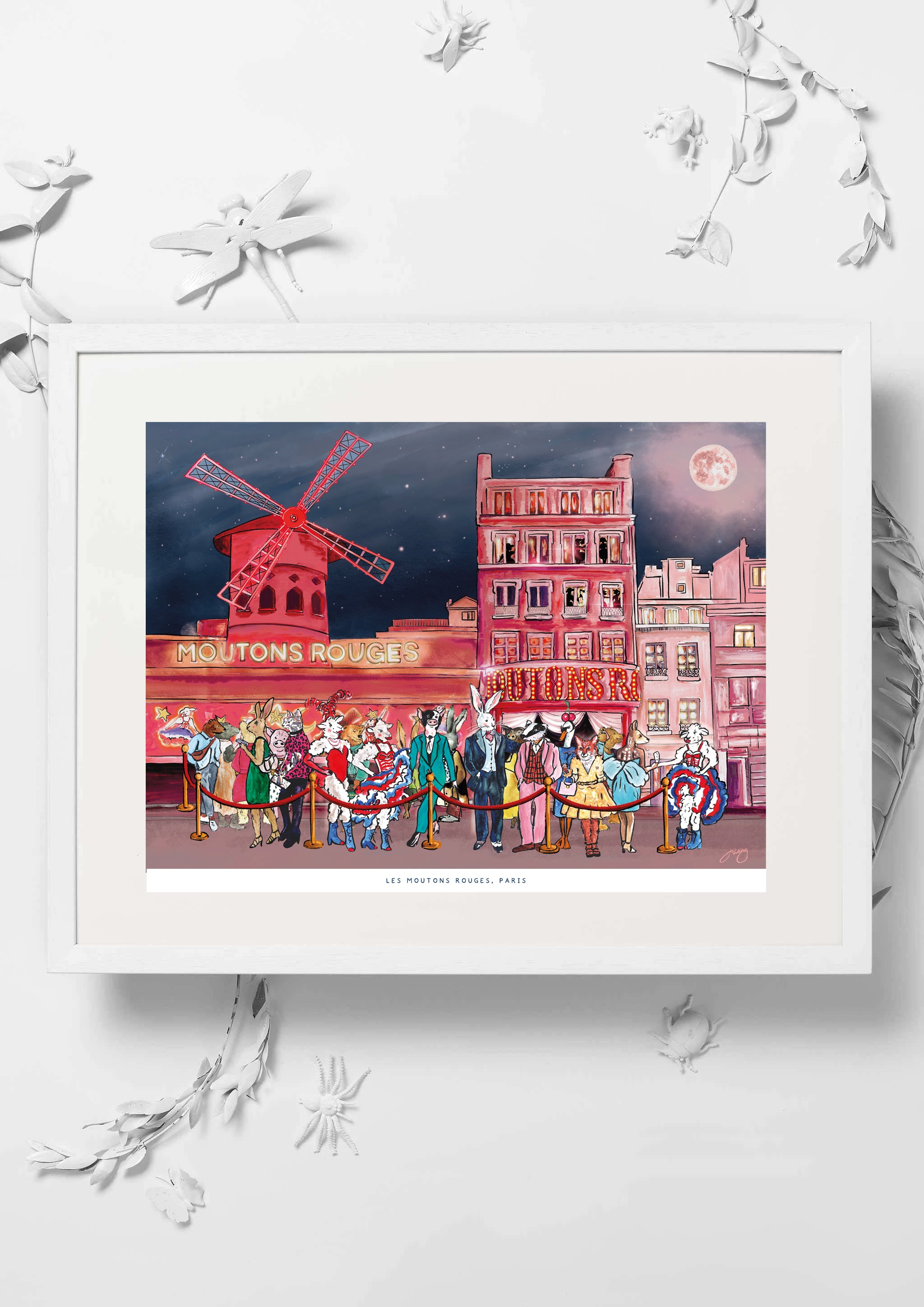 Les Moutons Rouges Nursery Art Print