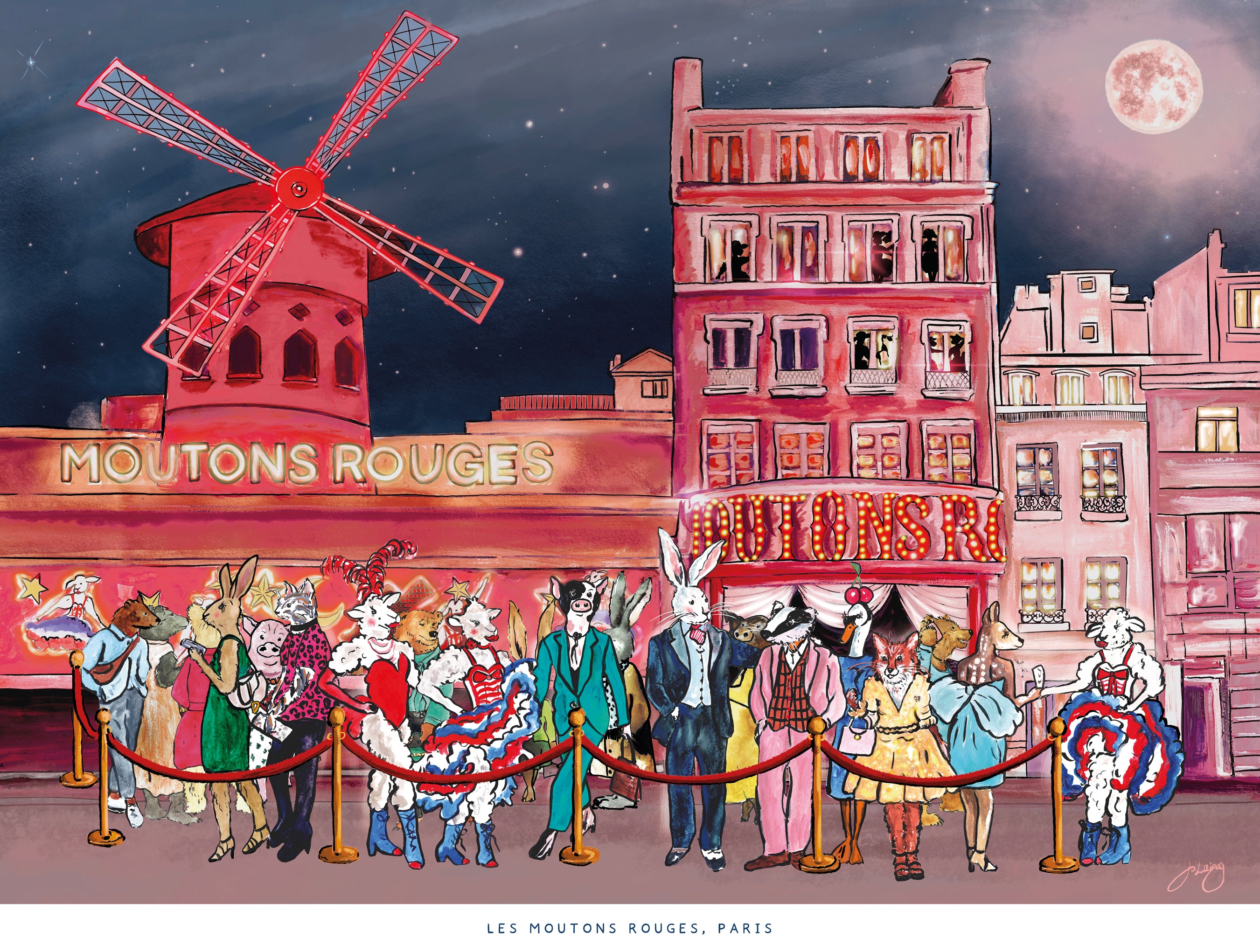 Les Moutons Rouges Nursery Art Print