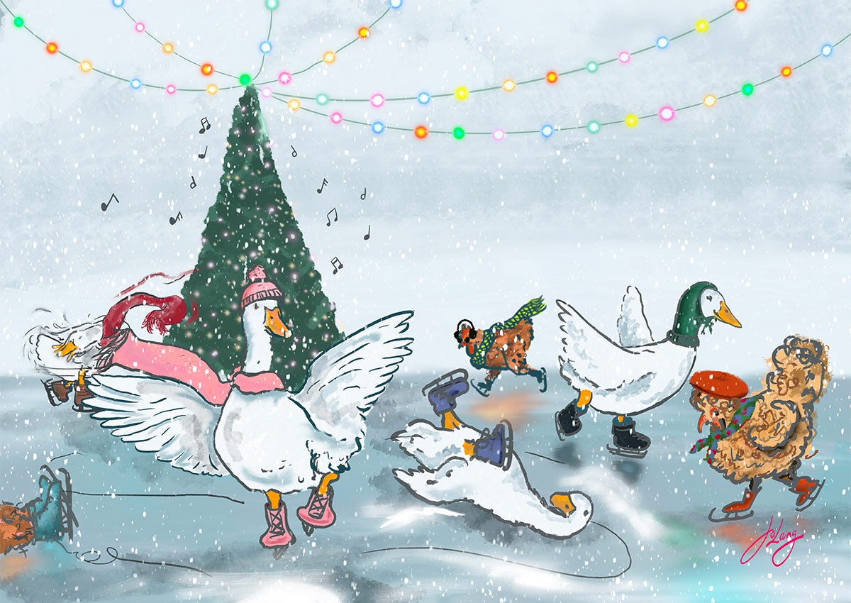 Skate Rink Christmas Cards -Set of 6
