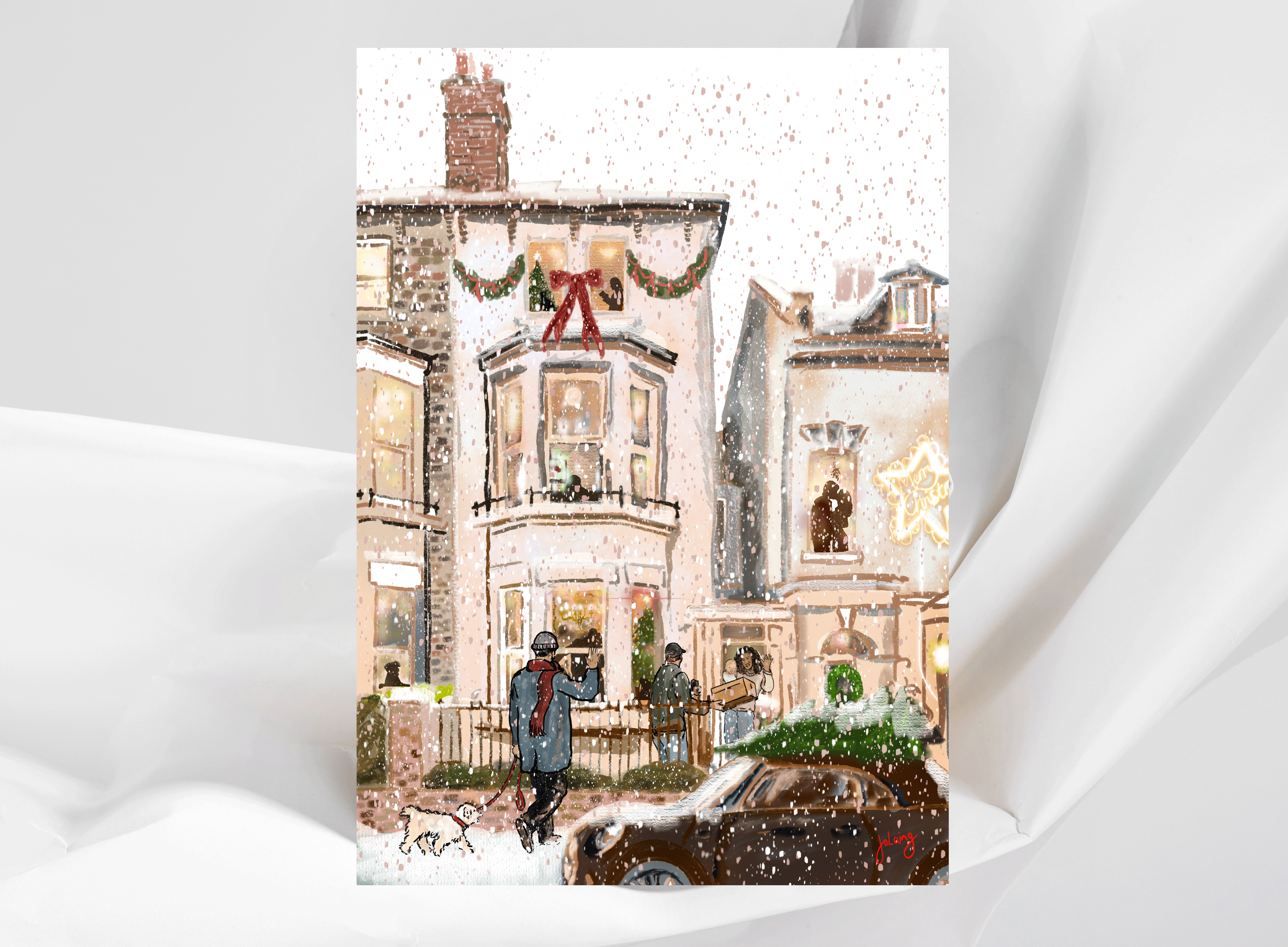 Delivery At The Door Christmas Cards - Set of 6