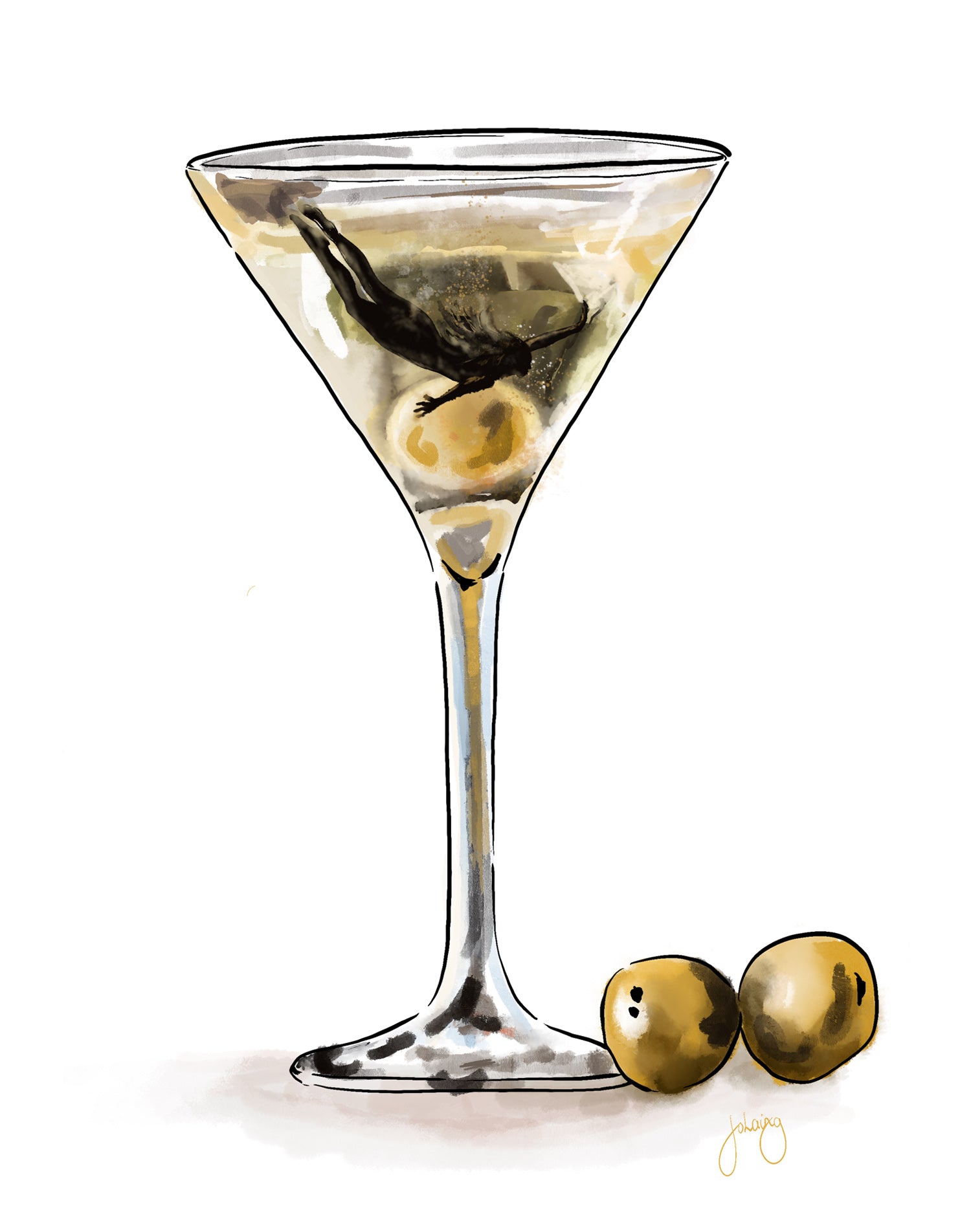 A4 Unframed Art Print - Martini Haze