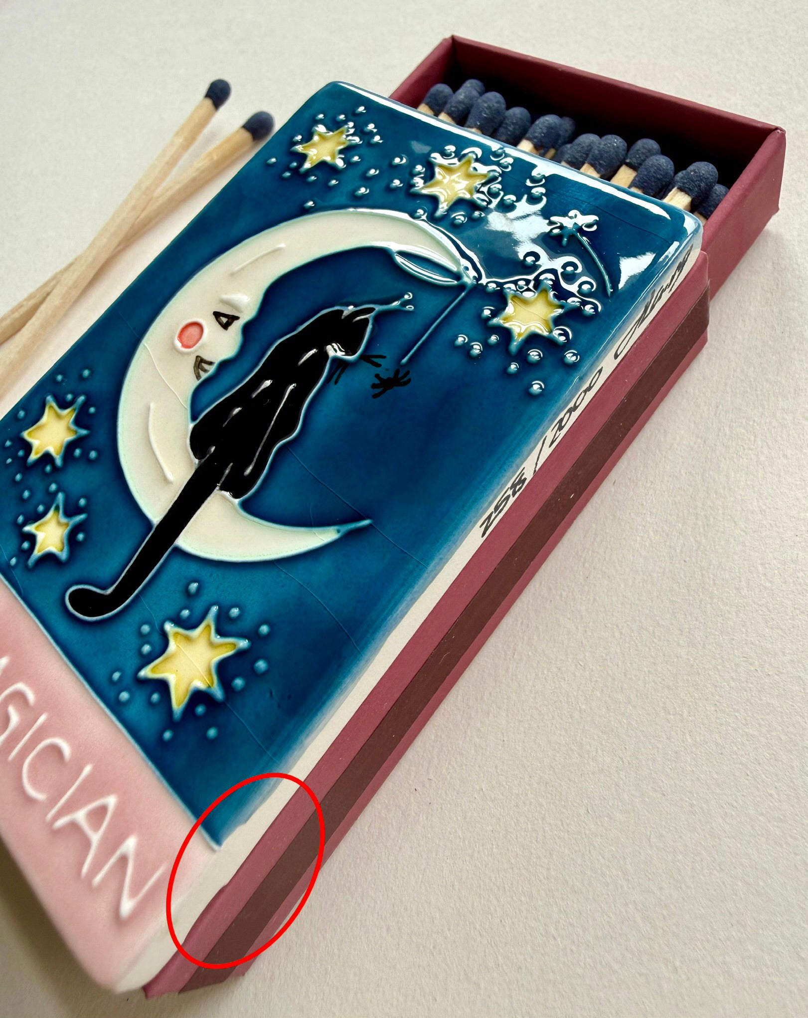 Sample C - The Magician Ceramic Matchbox