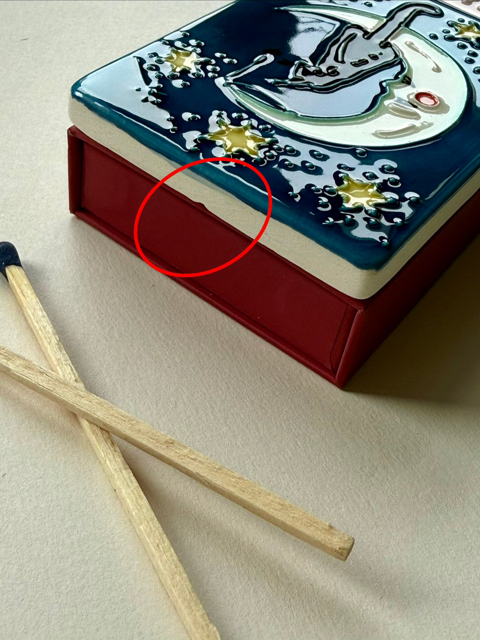 Sample D - The Magician Ceramic Matchbox