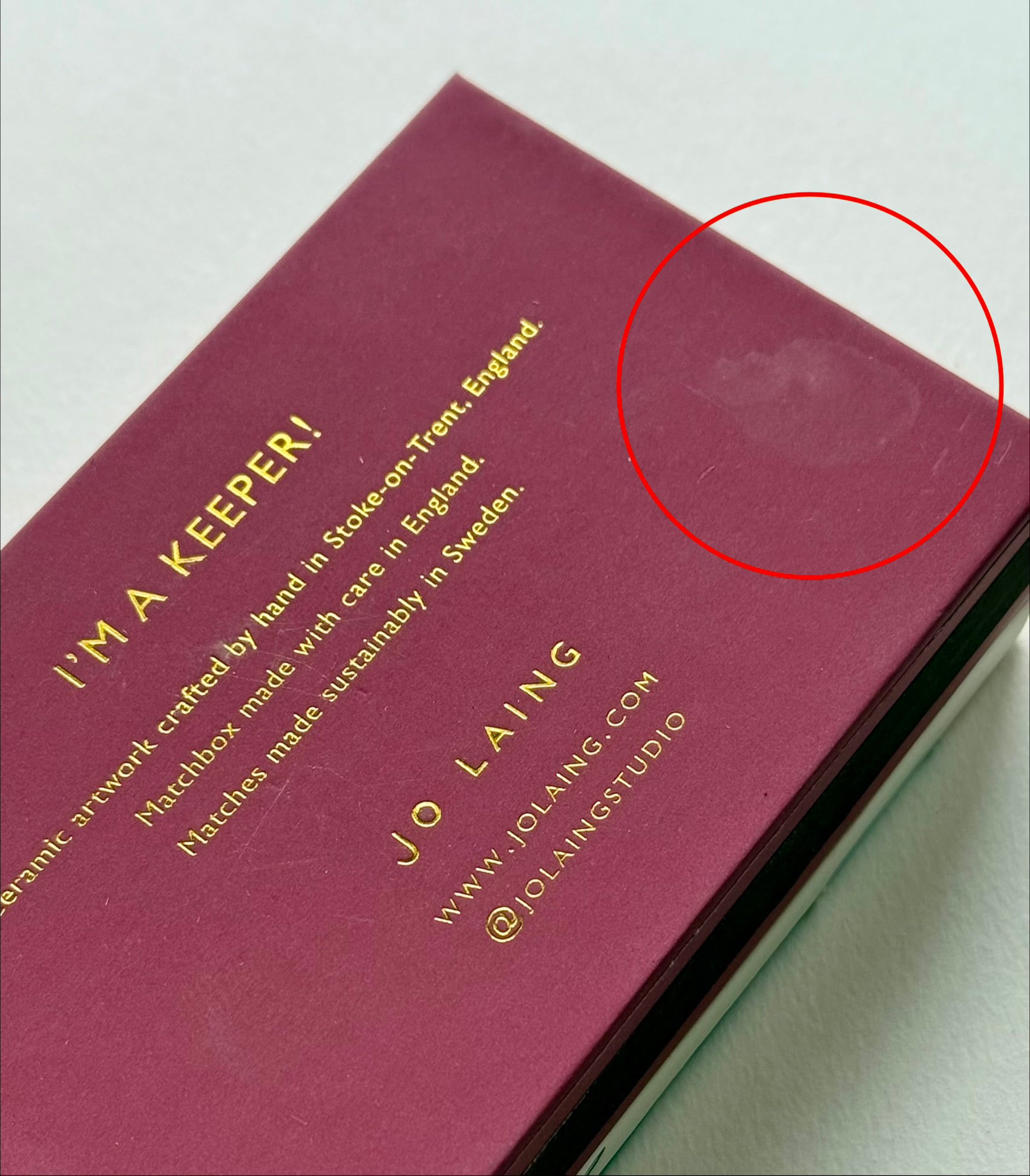 Sample A - The Moon Ceramic Matchbox